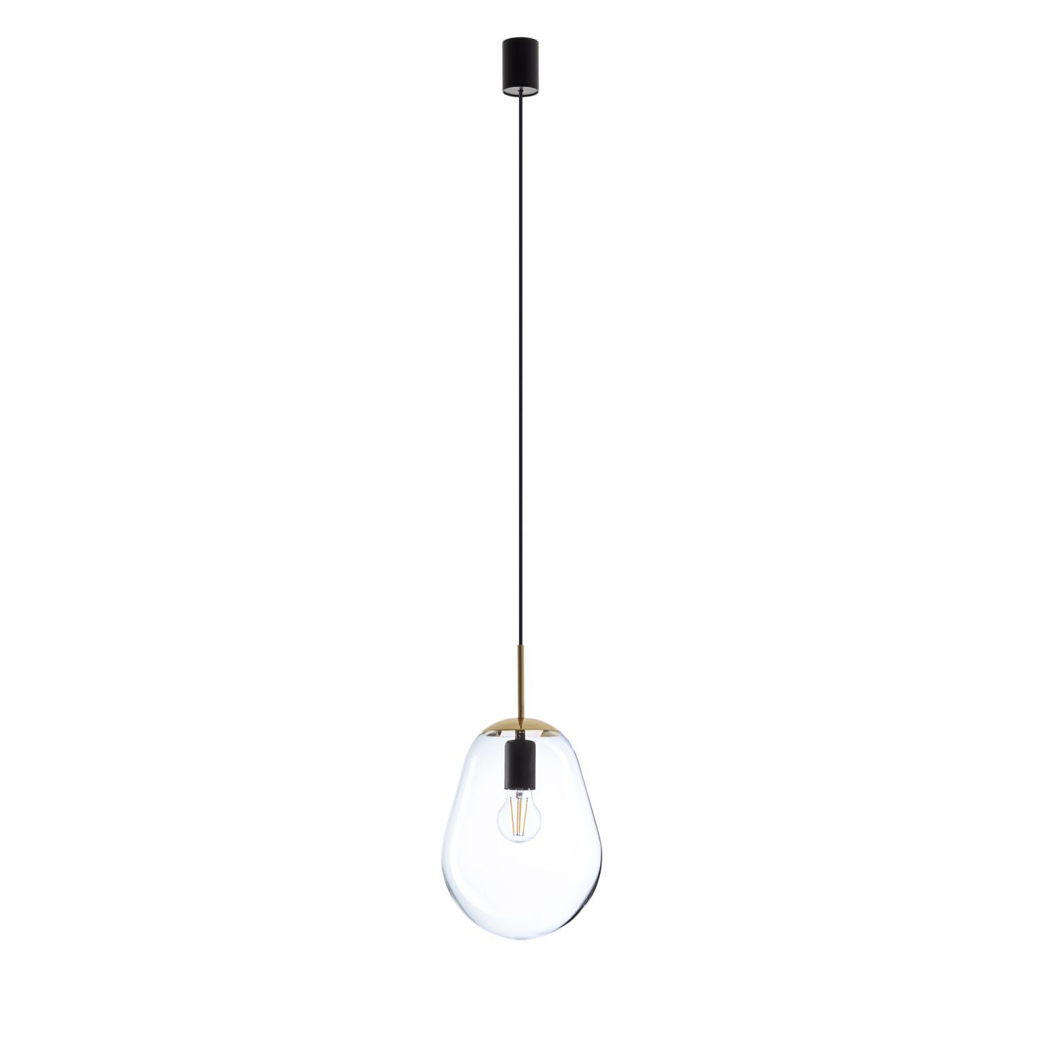 Schwarze Pendelleuchte Metall Glas E27 Modern