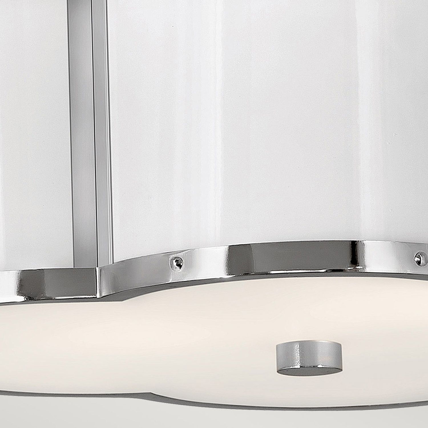 Blendarme Deckenleuchte E27 Nickel Weiß aus Metall Glas