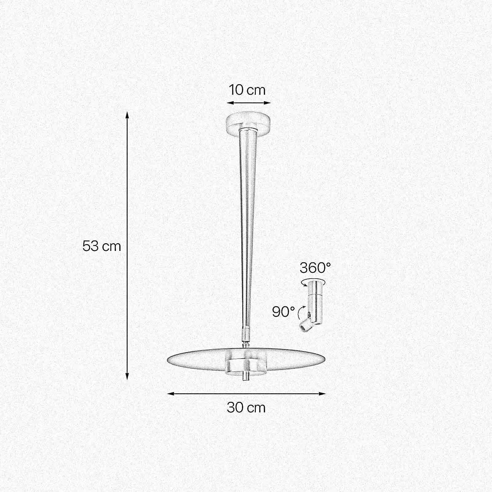 LED Deckenleuchte rund D: 30 cm in Bronze hell Schwarz Diagramm, Handlung