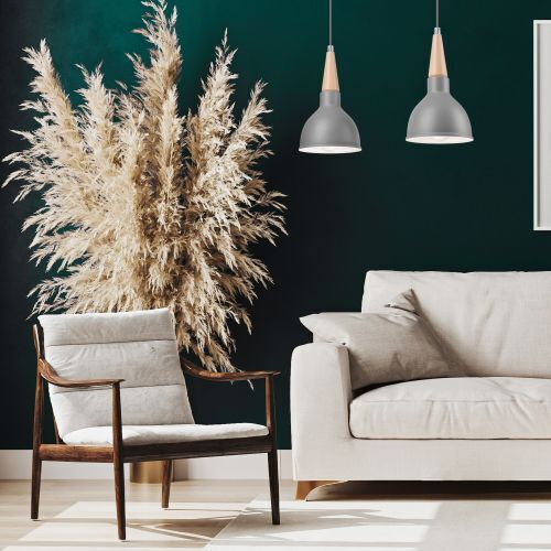 Elegante Hängeleuchte LAILA Grau Skandinavisch