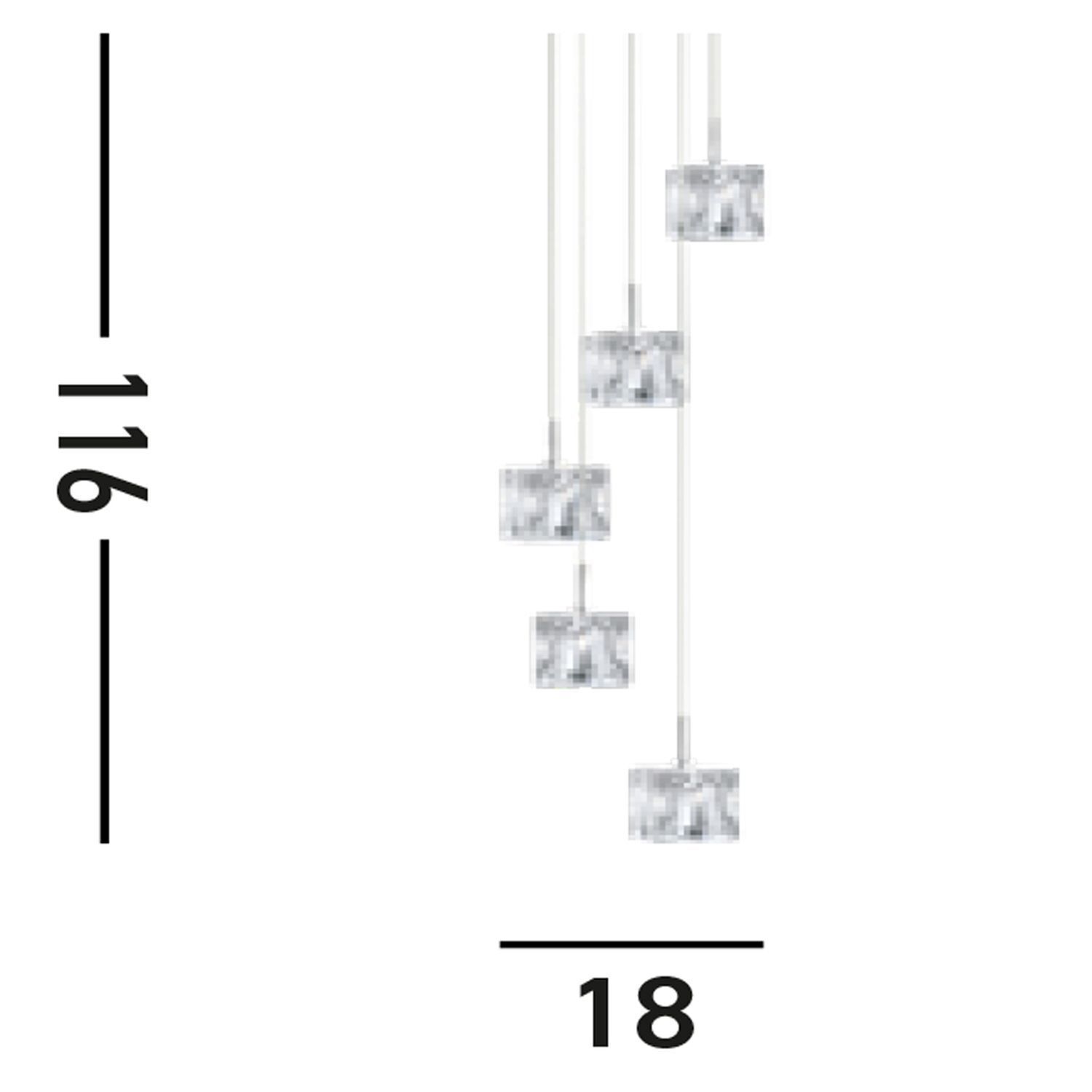LED Hängelampe in Chrom Glas Metall 3000 K 5-flammig