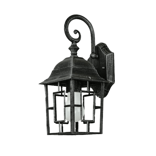 Wandlampe, Außenleuchte, Metall, Gitterlampe, Glasball