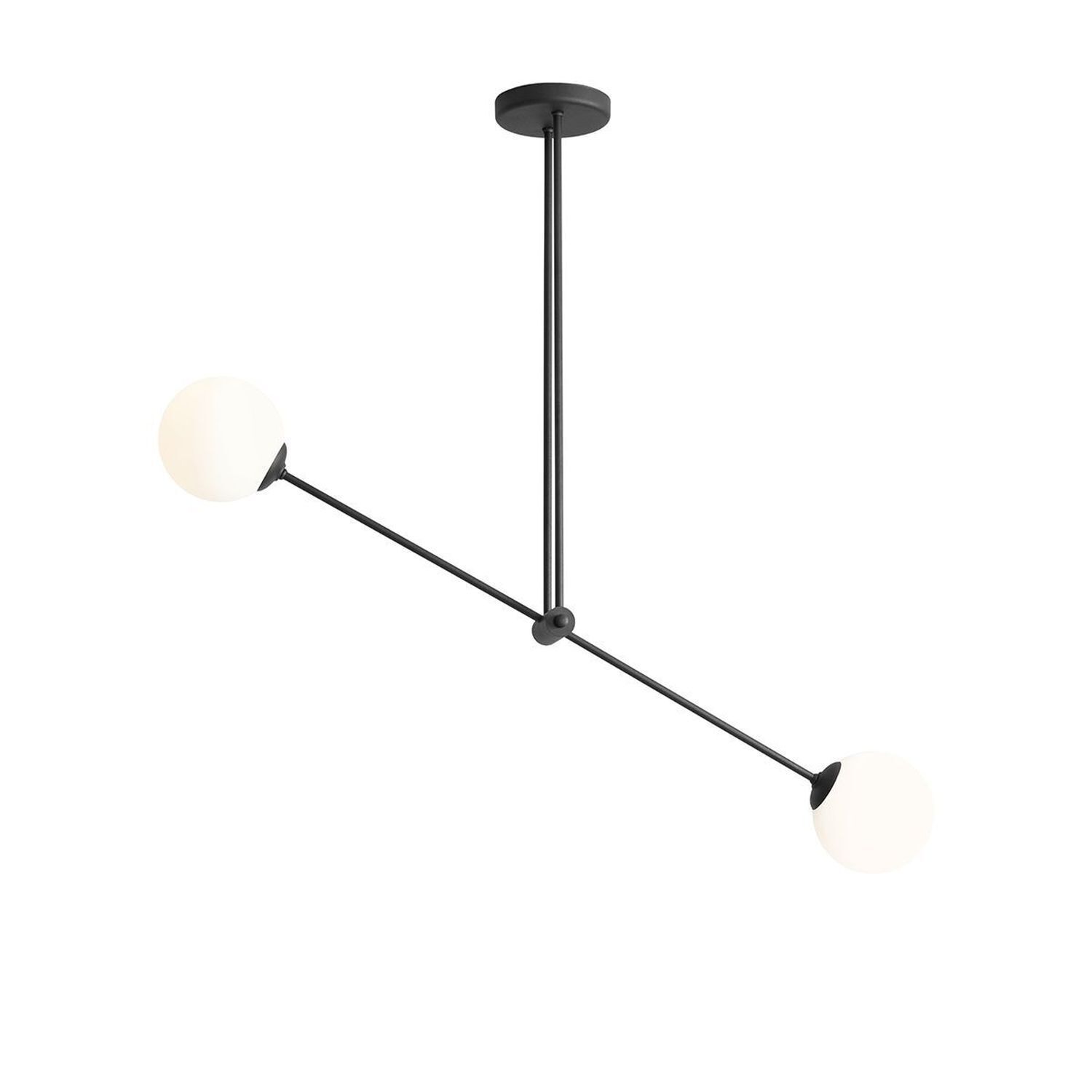 Moderne Deckenlampe Glas Metall 2-flammig E14 wohnlich