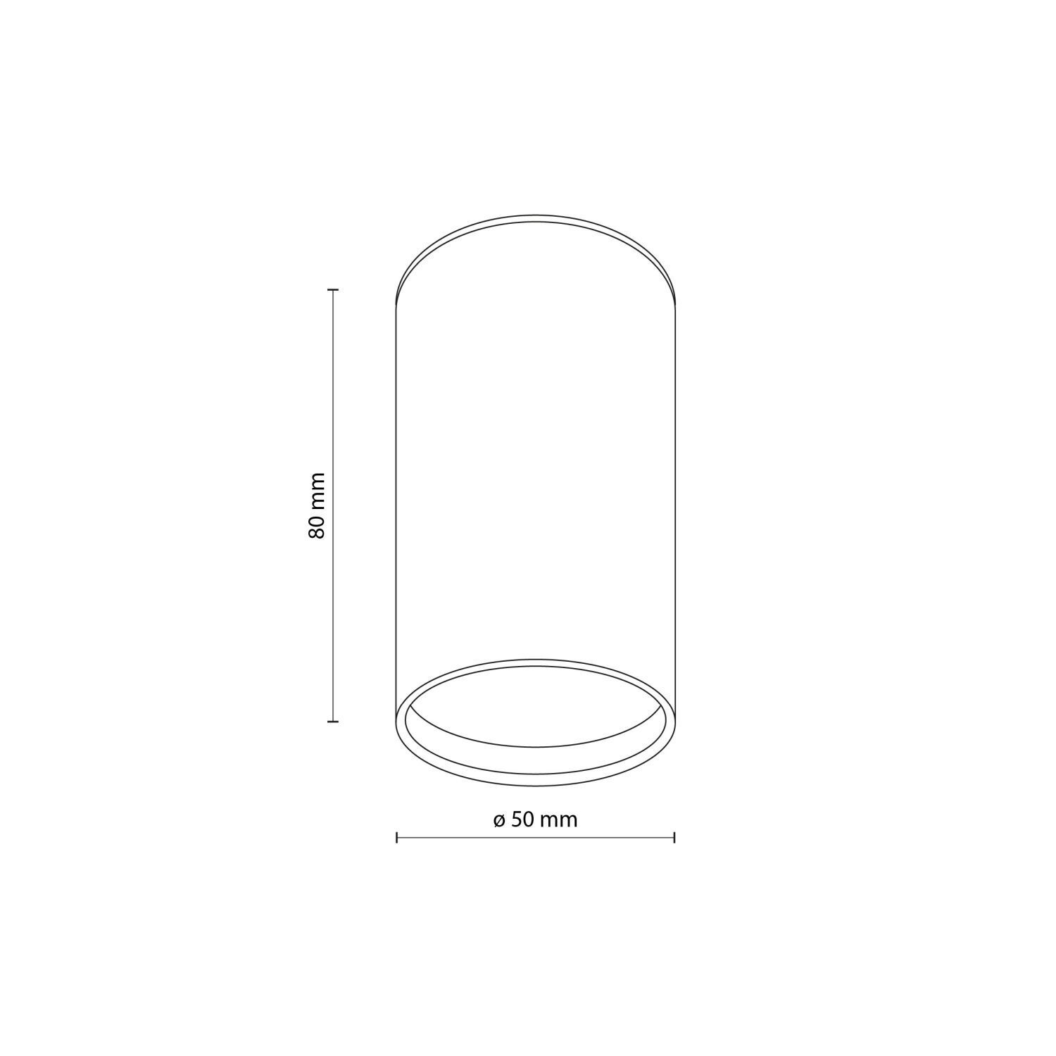 Deckenleuchte Weiß Metall GU10 Ø 5 cm rund H: 8 cm klein