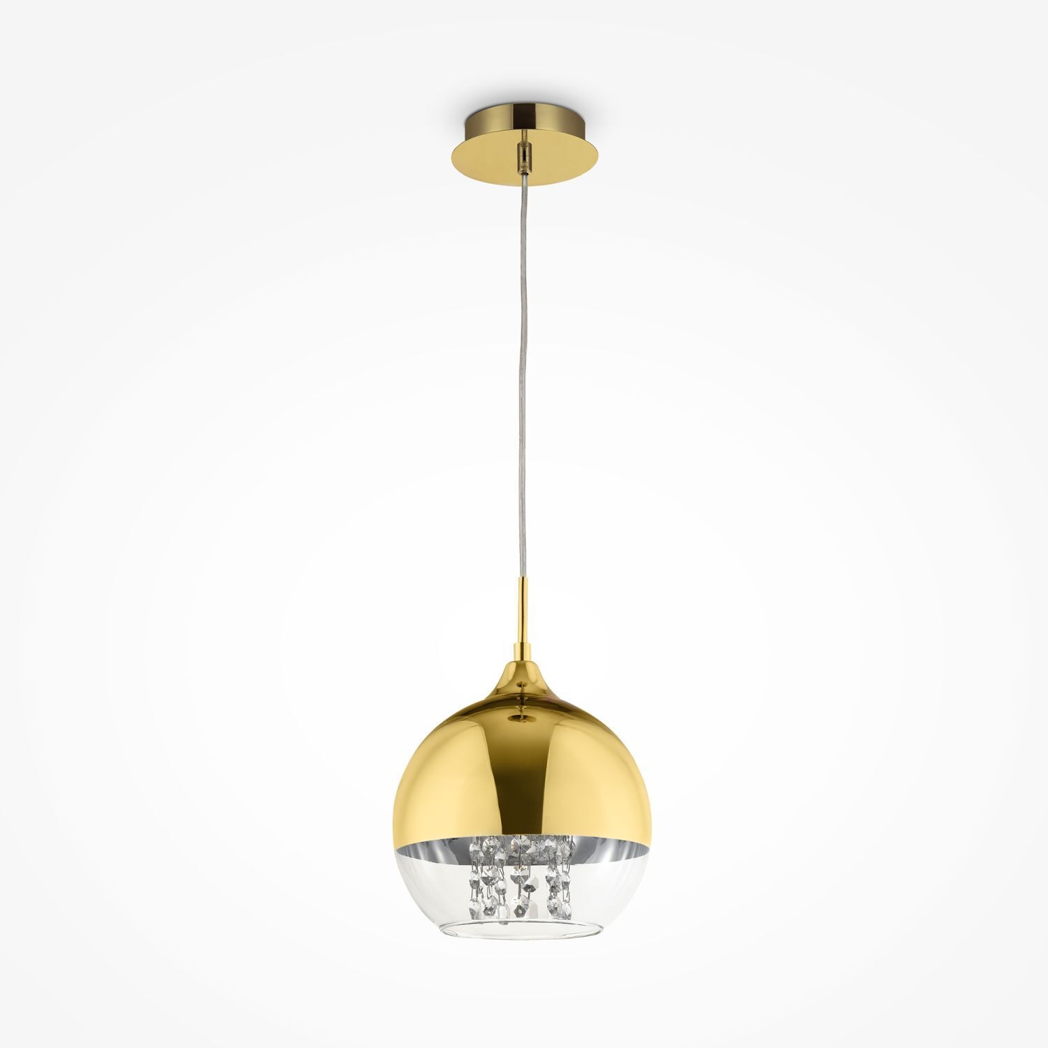 Hängeleuchte Metall Glas E27 D: 20 cm rund in Gold JOY Leuchte, Deckenleuchte, Lampe