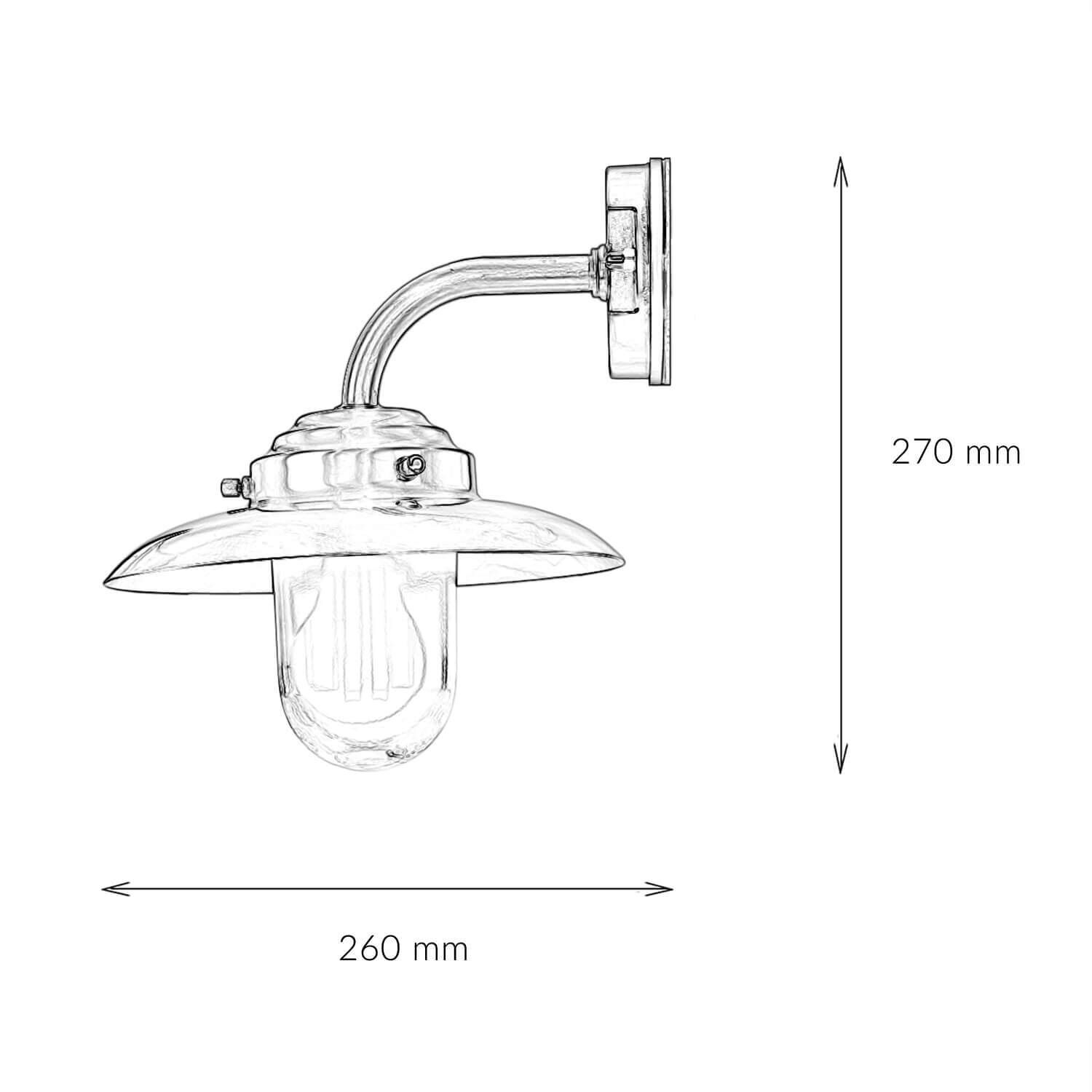 Wandlampe Außen Rustikal Nickel Echt-Messing