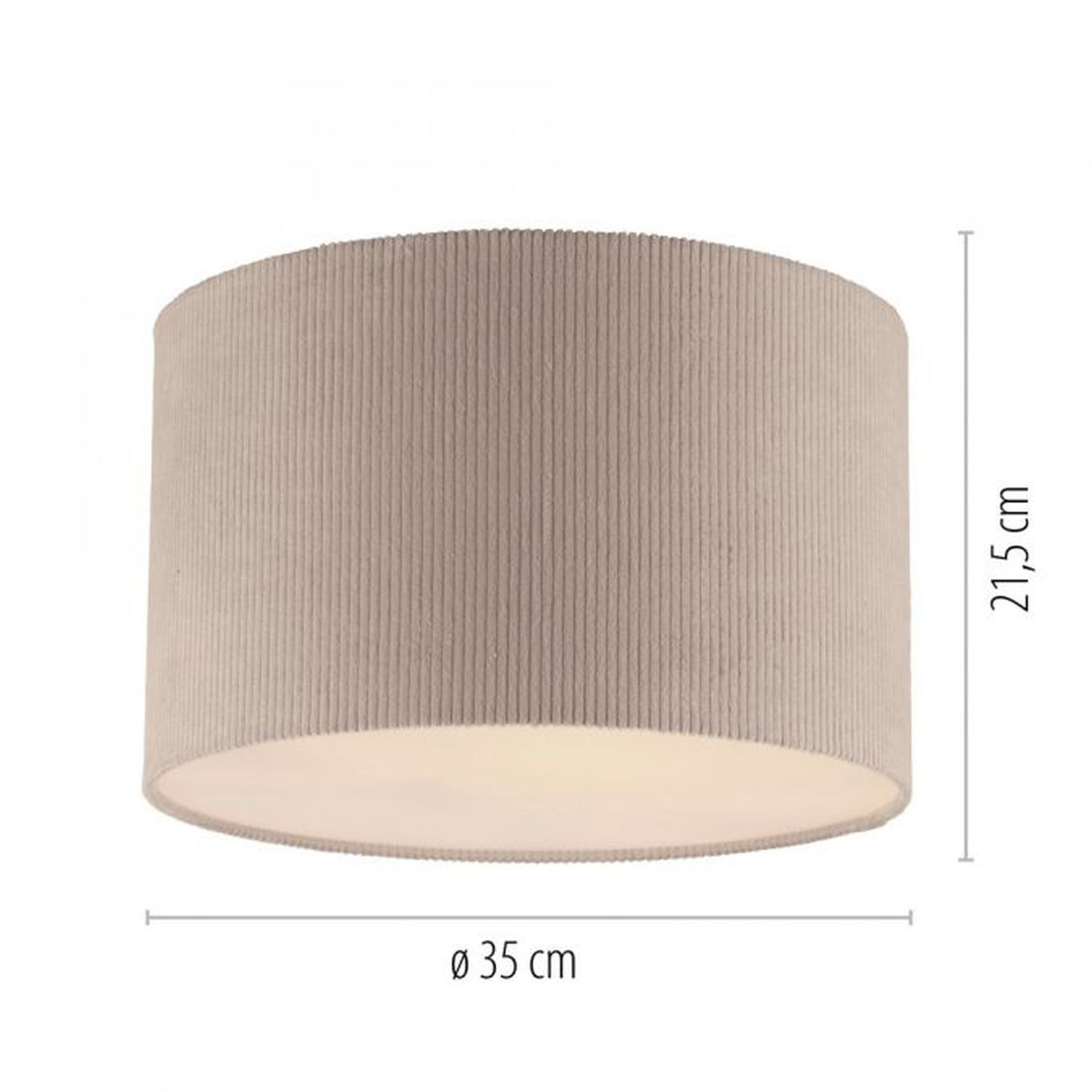 Stoff Deckenlampe blendarm Beige E27 Ø35 cm gemütlich Deckenleuchte, Lampe
