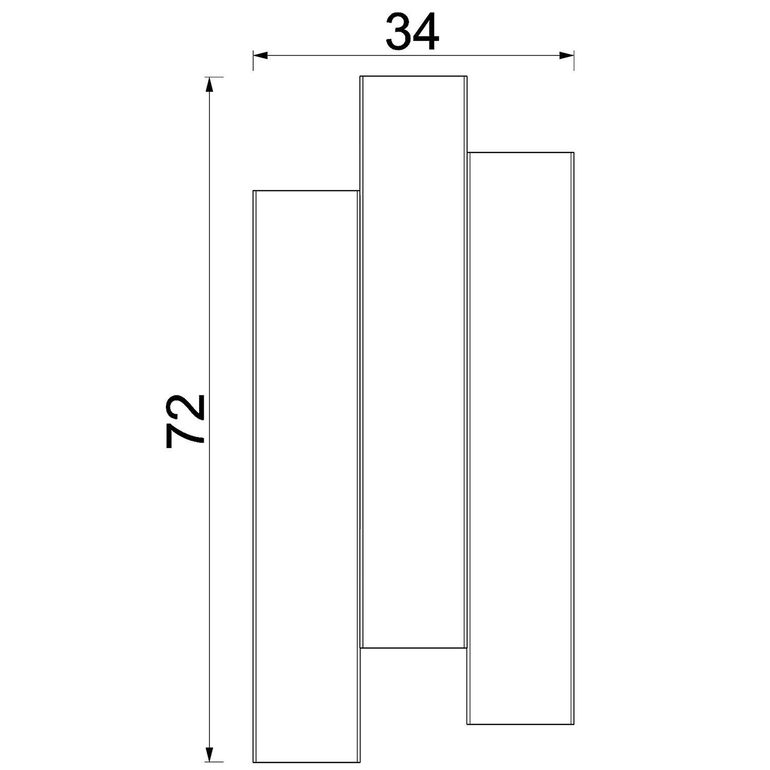 Wandlampe Metall Schwarz H:72 cm GU10 indirektes Licht