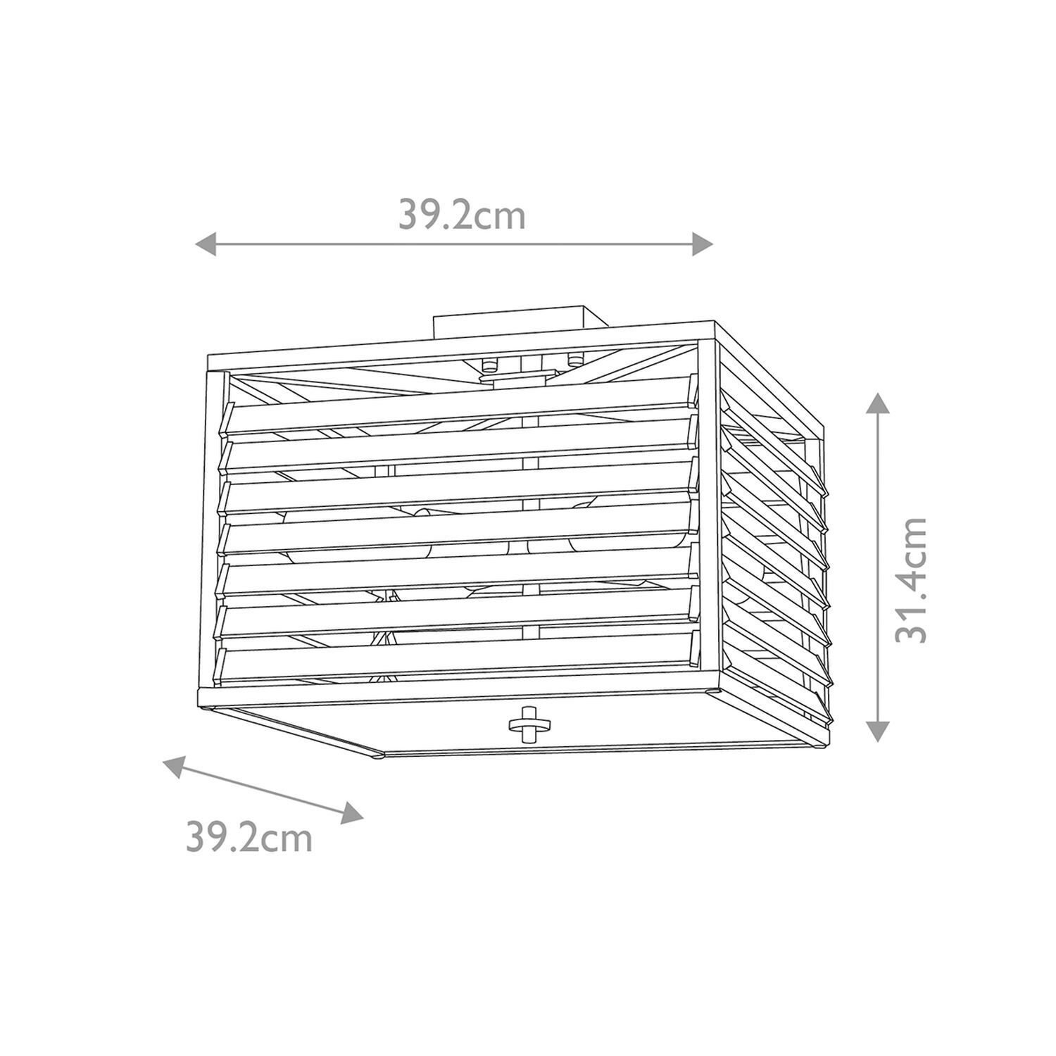 Deckenleuchte Metall Glas 39,2 cm breit Gunmetal Grau