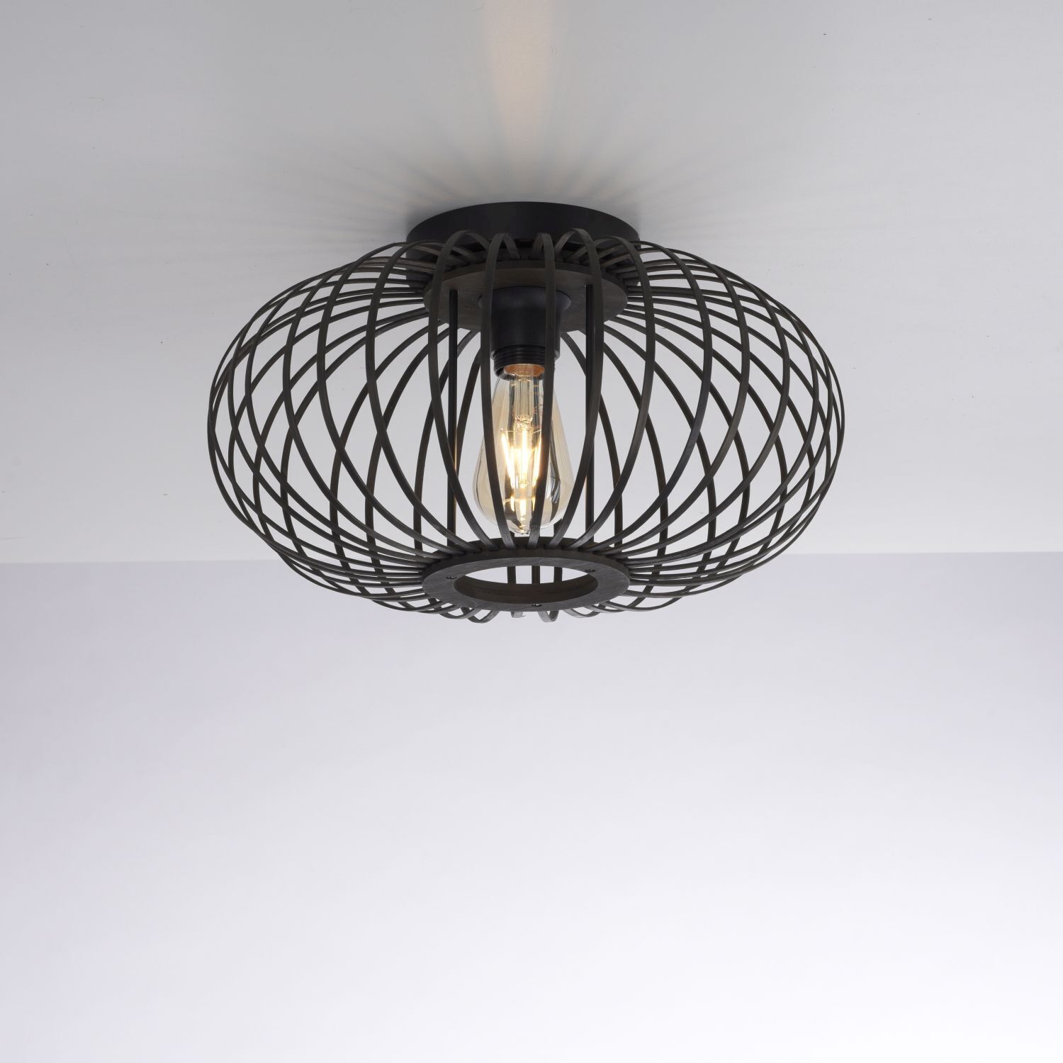 Deckenlampe Skandinavisch Metall Holz E27 rund Ø40 cm