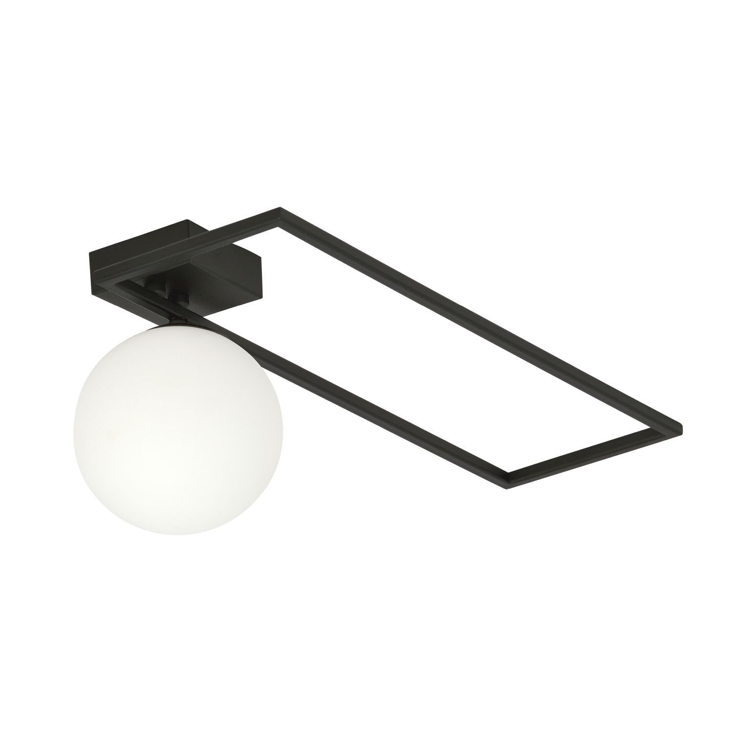 Deckenleuchte Metall Glas L: 50 cm Schwarz Weiß E14 Modern