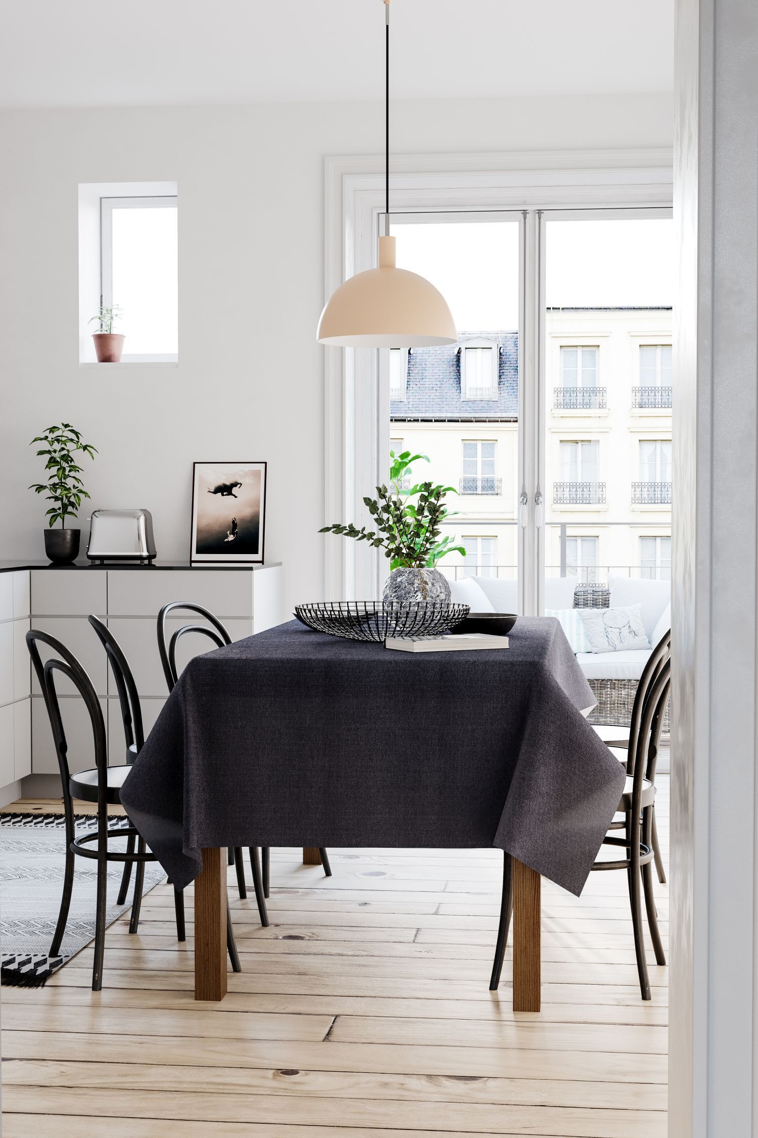 Hängeleuchte Metall Ø 38 cm rund H: max. 120 cm Beige E27 Speisesaal, Esstisch, Tisch, Innenarchitektur, Tischdecke