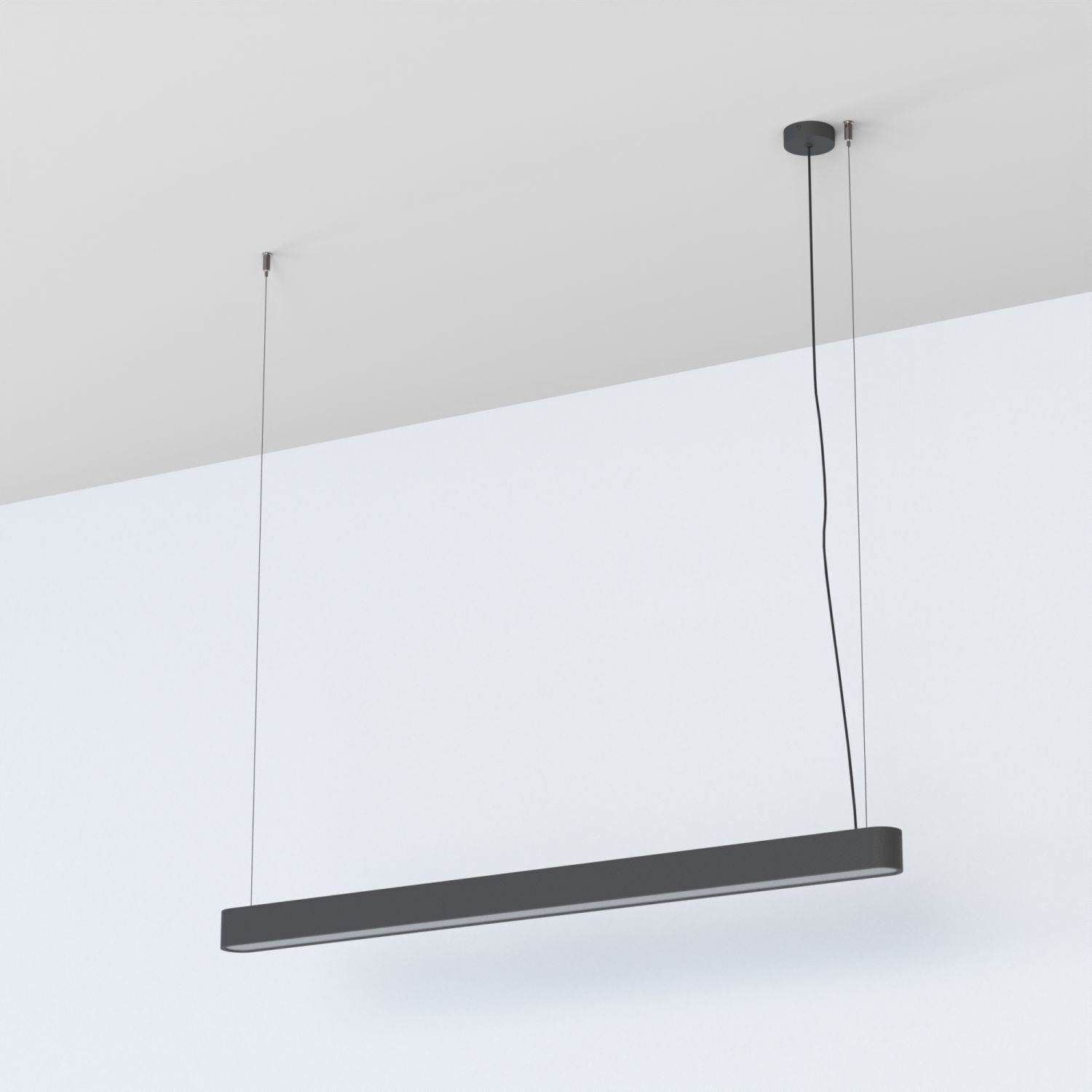 Pendelleuchte Grau T8 LED mit 3000 K warmweiß B: 125 cm lang