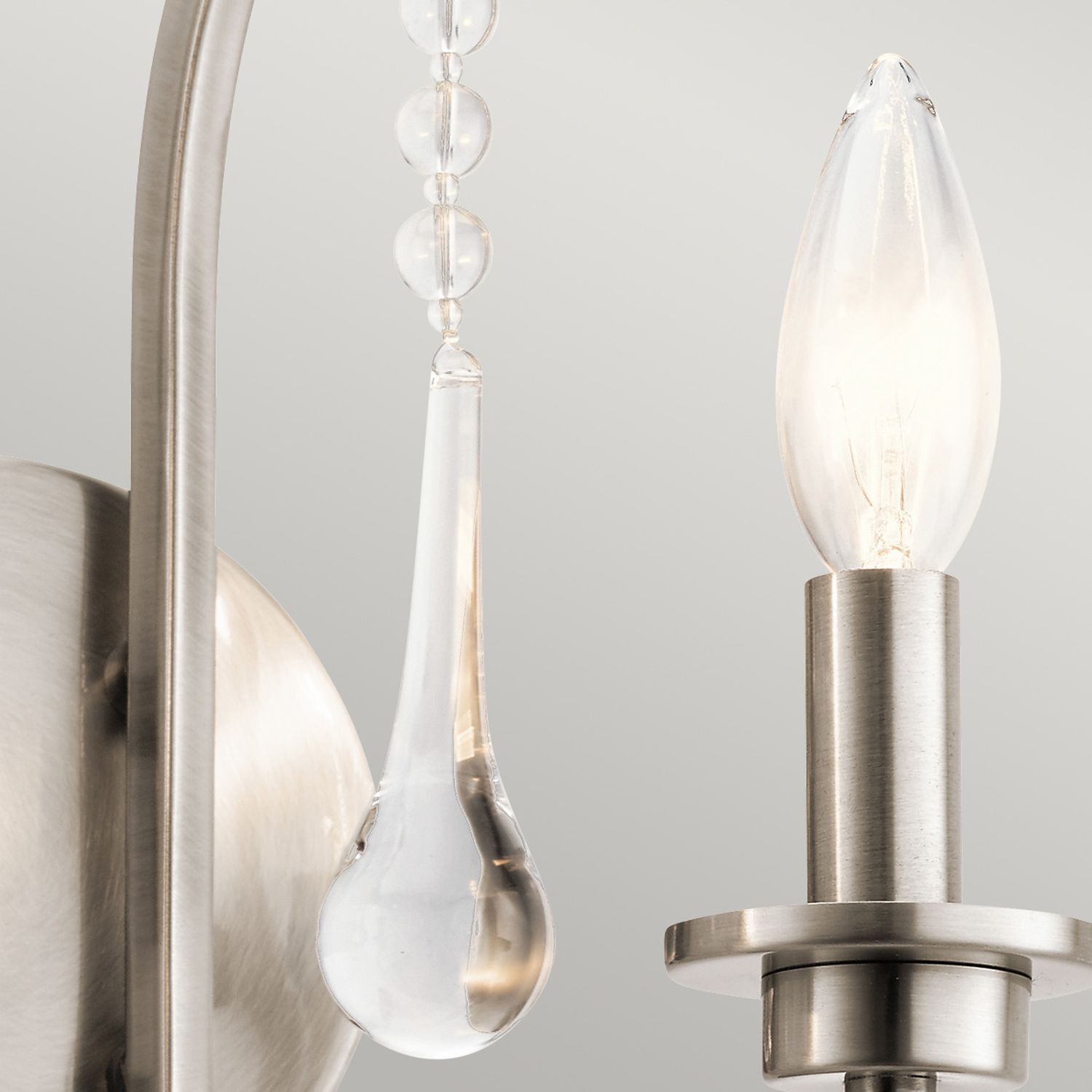 Wandleuchte Metall E14 38,1 cm hoch in Zinn 2-flammig