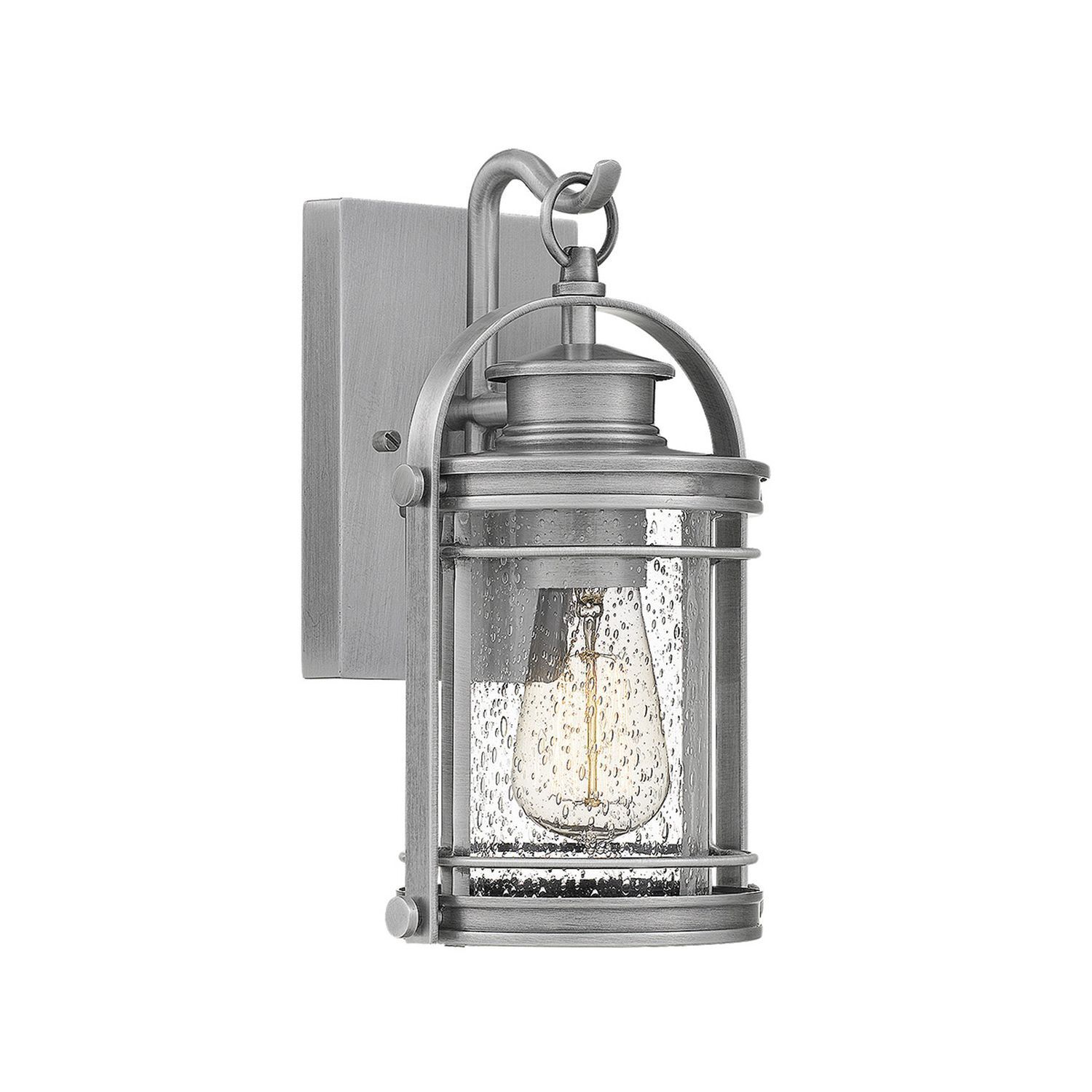Wandleuchte außen E27 IP44 H: 28,9 cm Aluminium Glas
