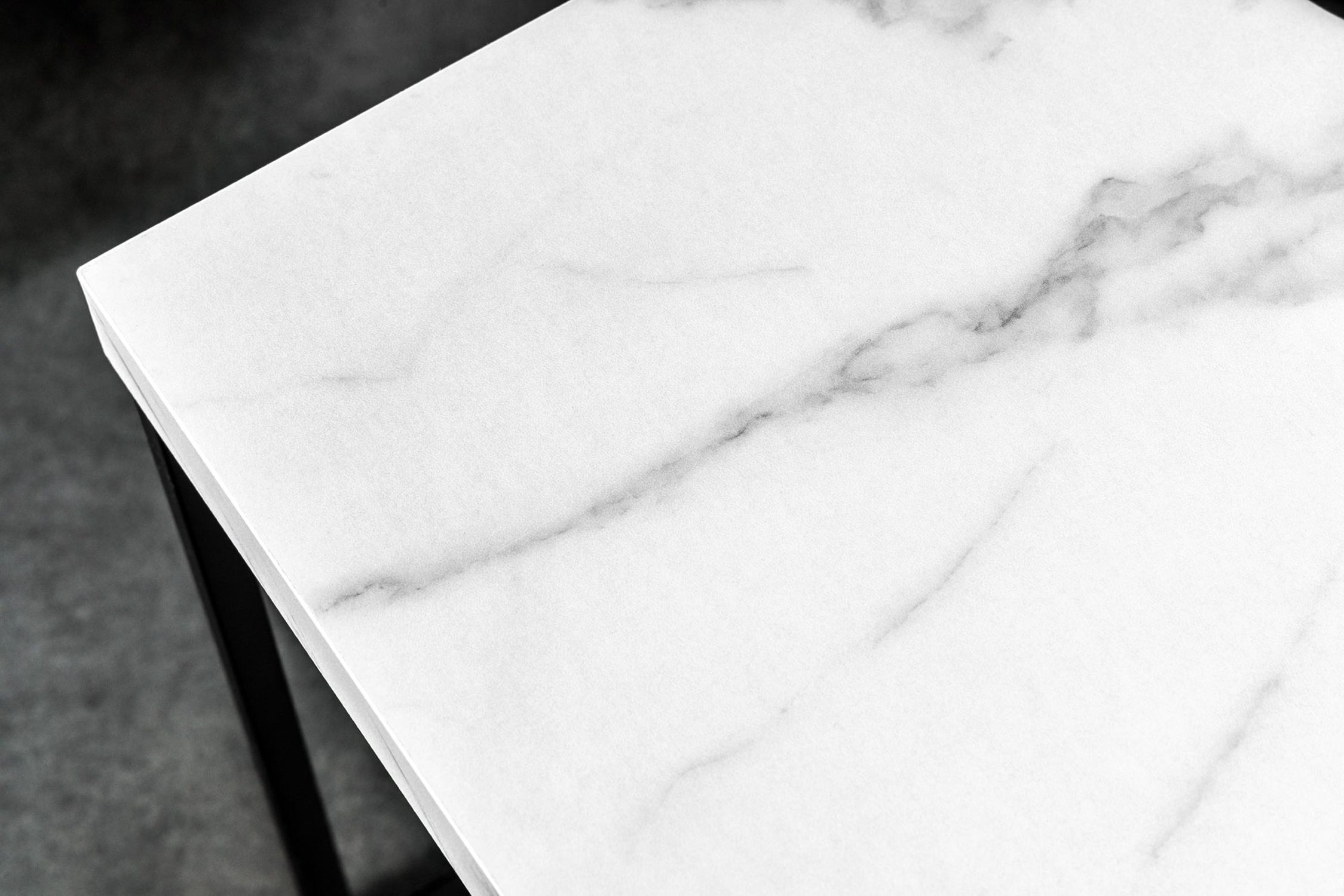 Beistelltisch in Schwarz Weiß 40 x 40 cm Marmor Optik Marmor