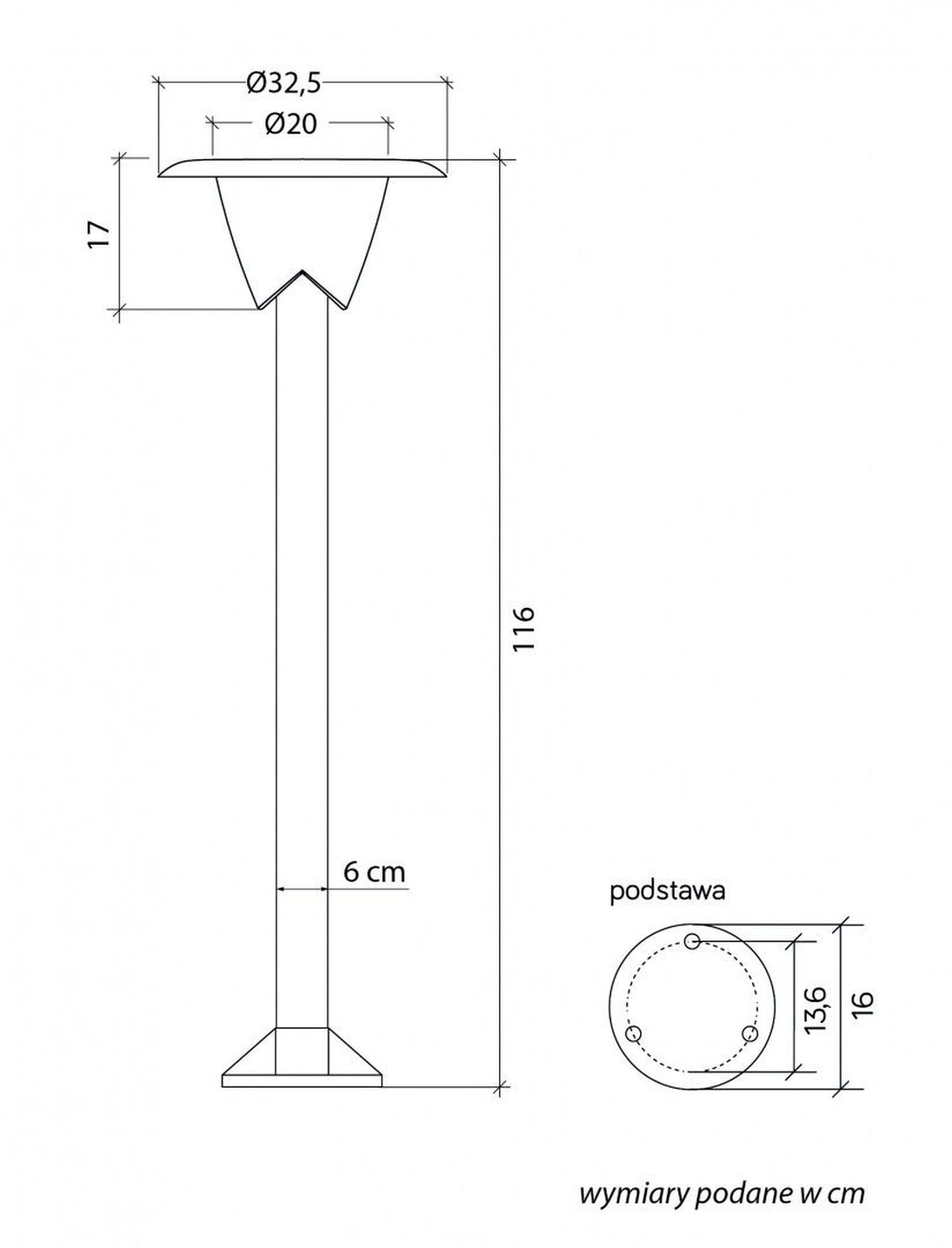 Blendarme Wegeleuchte Außen Schwarz Weiß IP65 116 cm