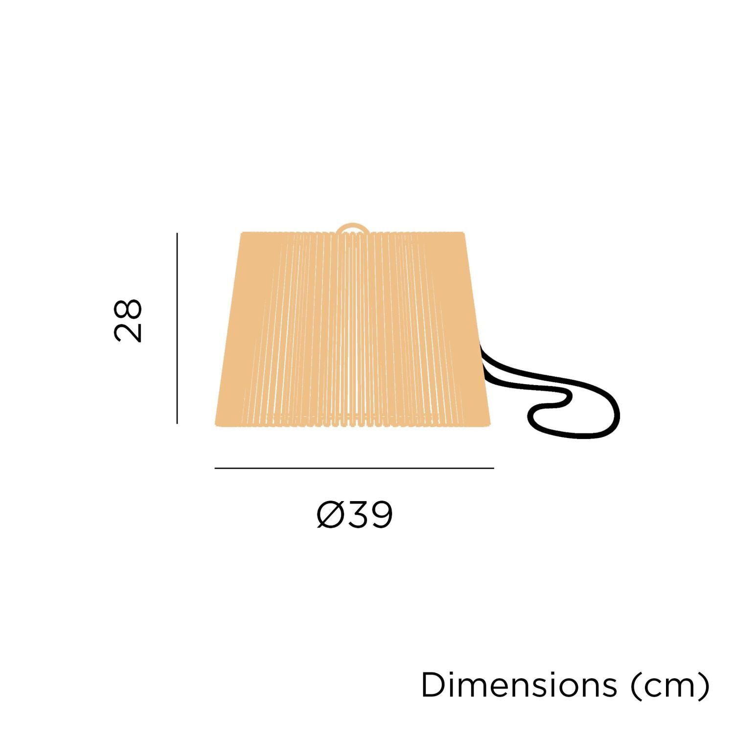 Pendelleuchte außen LED Akku Holz Ø 39 cm IP54 2700 K dimmbar