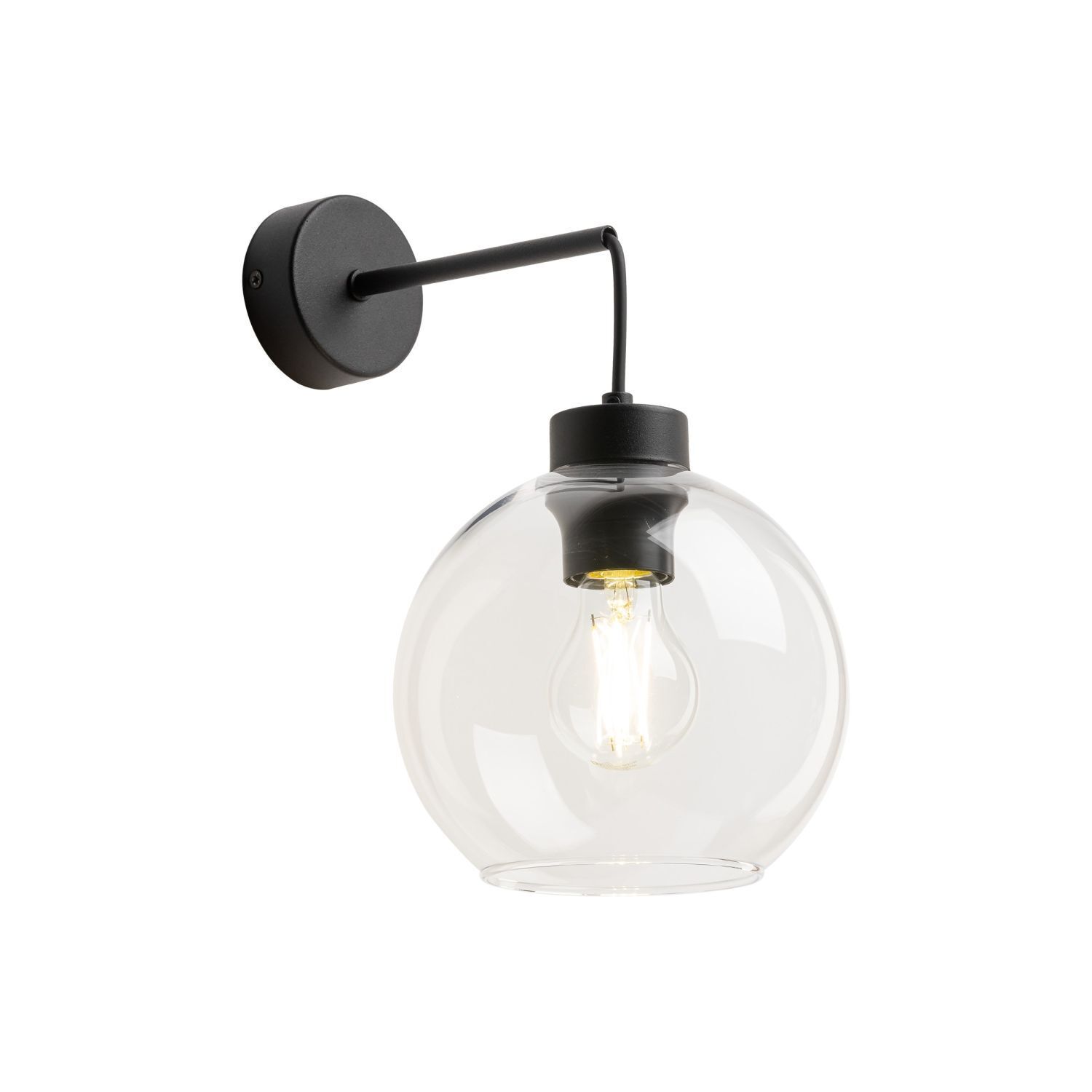 Wandlampe Kugel Schirm Glas E27 H: 28 cm B: 18 cm KALETE