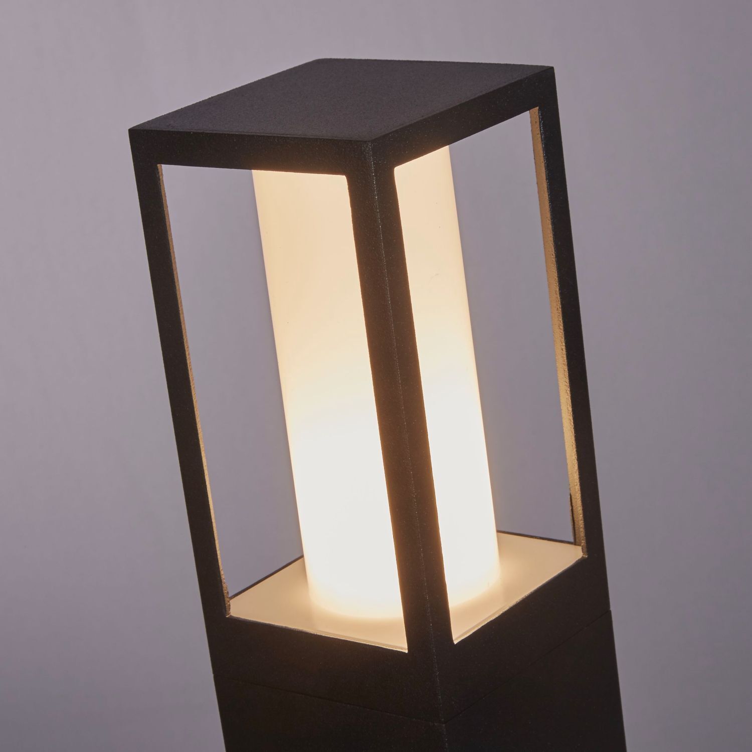 Pollerleuchte IP44 GU10 73 cm Schwarz Weiß Aluminium