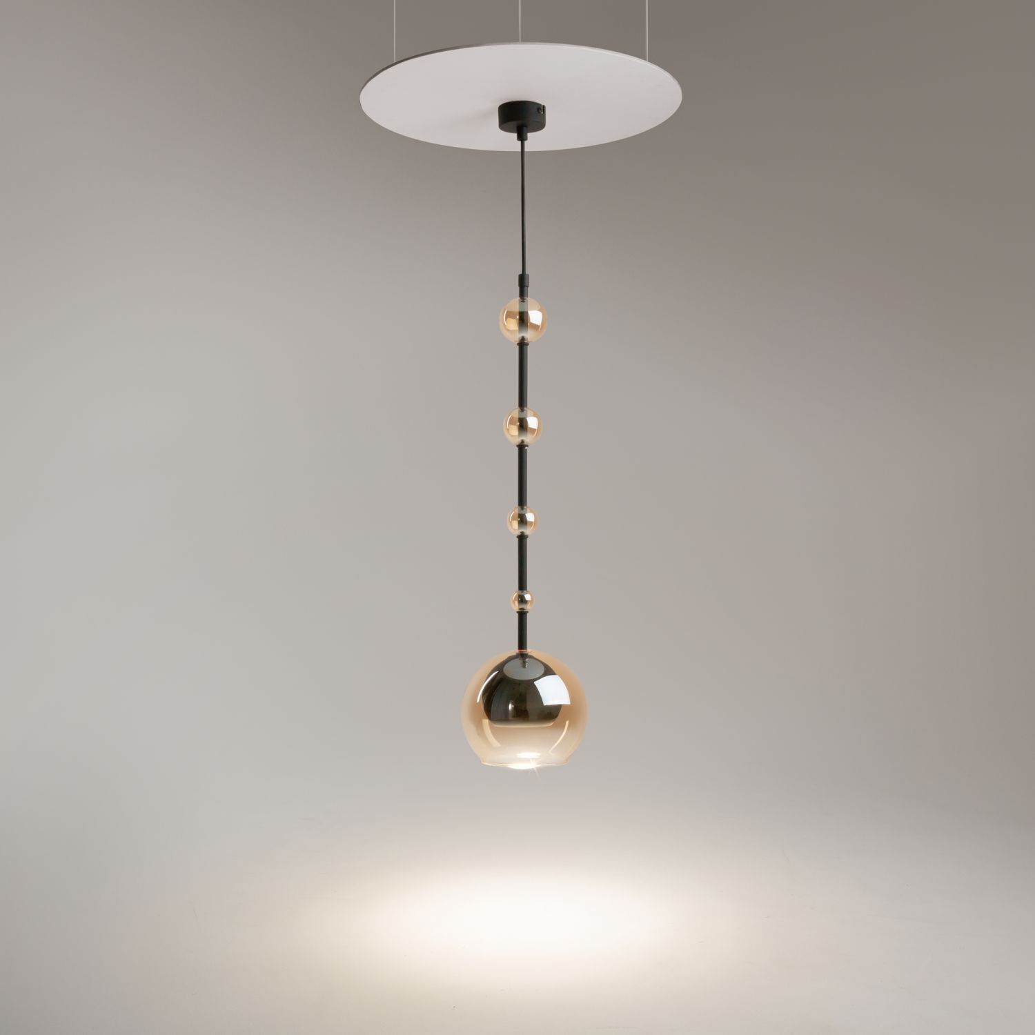 Hängeleuchte Metall Rauchglas D: 16 cm rund GU10 Modern pendant light, hängelampe, glas kugel, metallische kugel, leuchteninstallationen