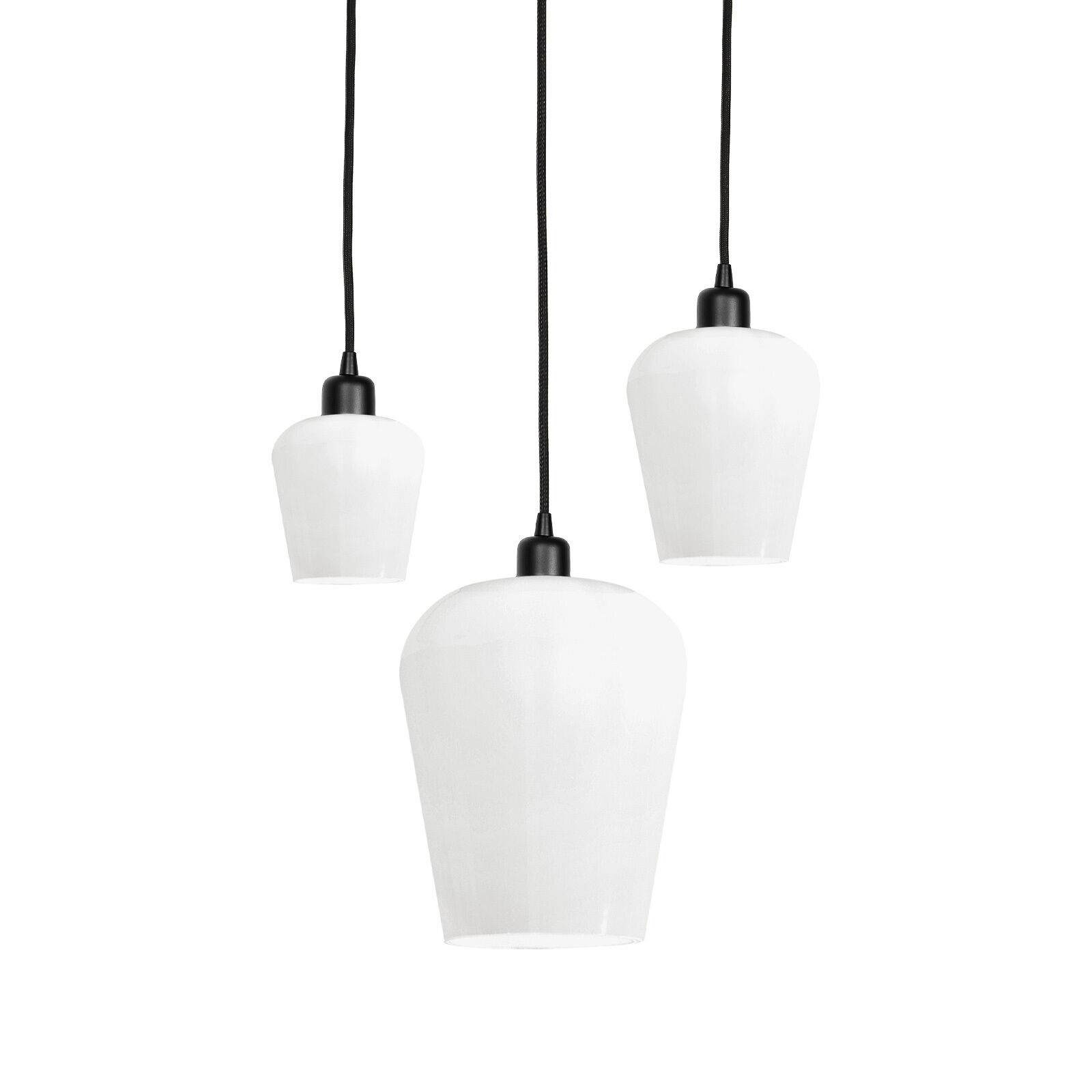 Pendelleuchte Schwarz Weiß 3-flammig E27 Ø 47,5 cm ADRIAN Lampe, Kronleuchter