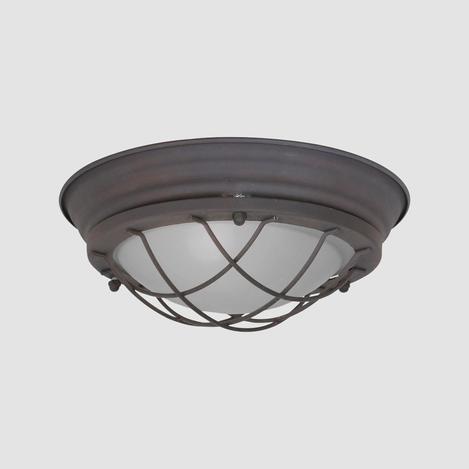 Industrie Deckenlampe Metall Glas Braun Weiß Ø29 cm E27