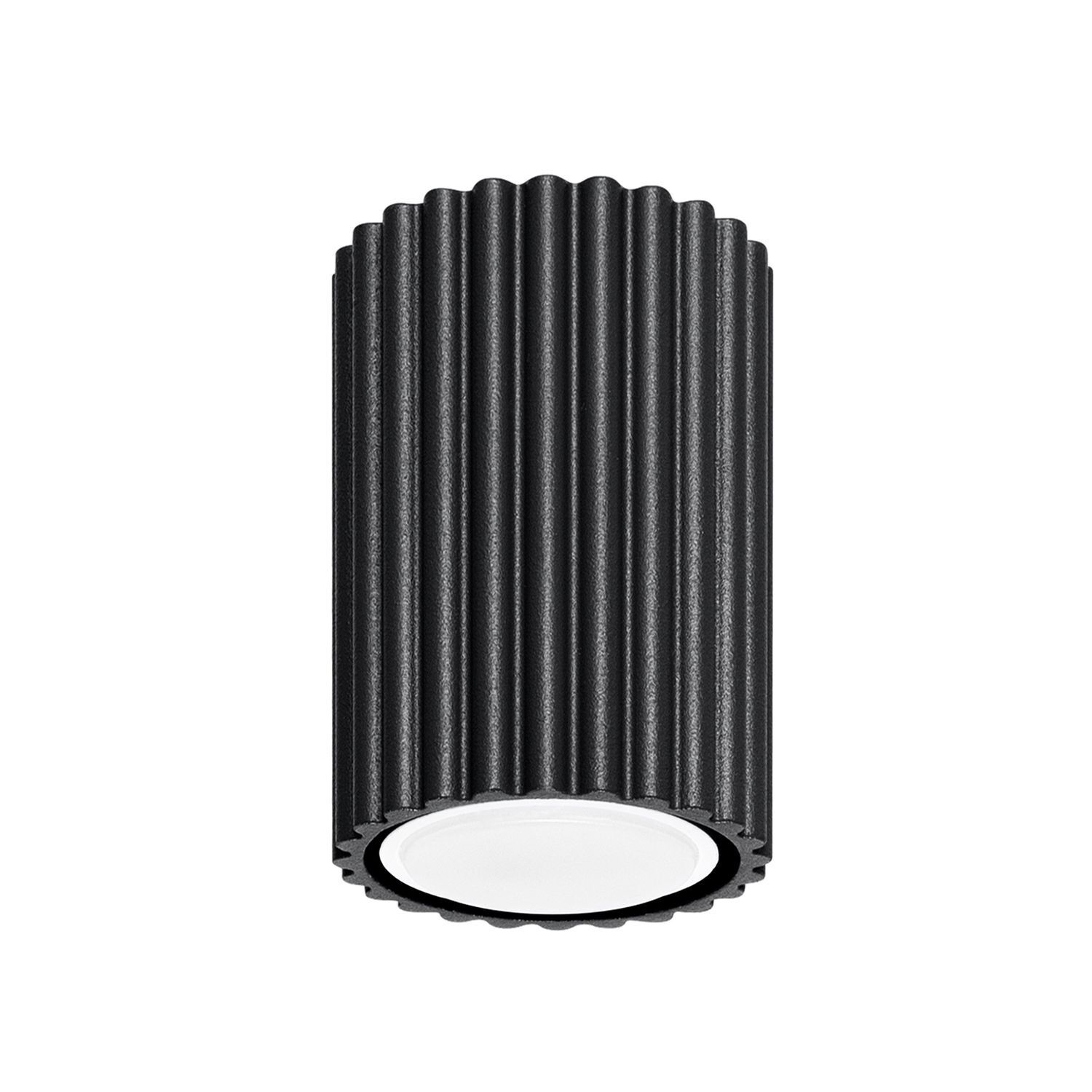 Aufbauspot Schwarz klein GU10 Ø 6,5 cm H: 10 cm Aluminium