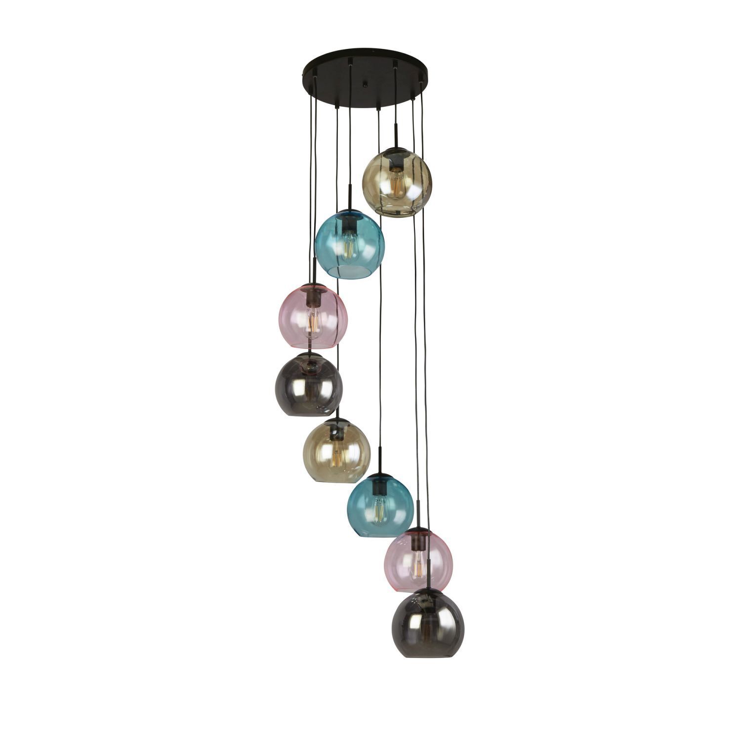Hängeleuchte Bunt Ø 54 cm H: max. 2 m verstellbar Glas