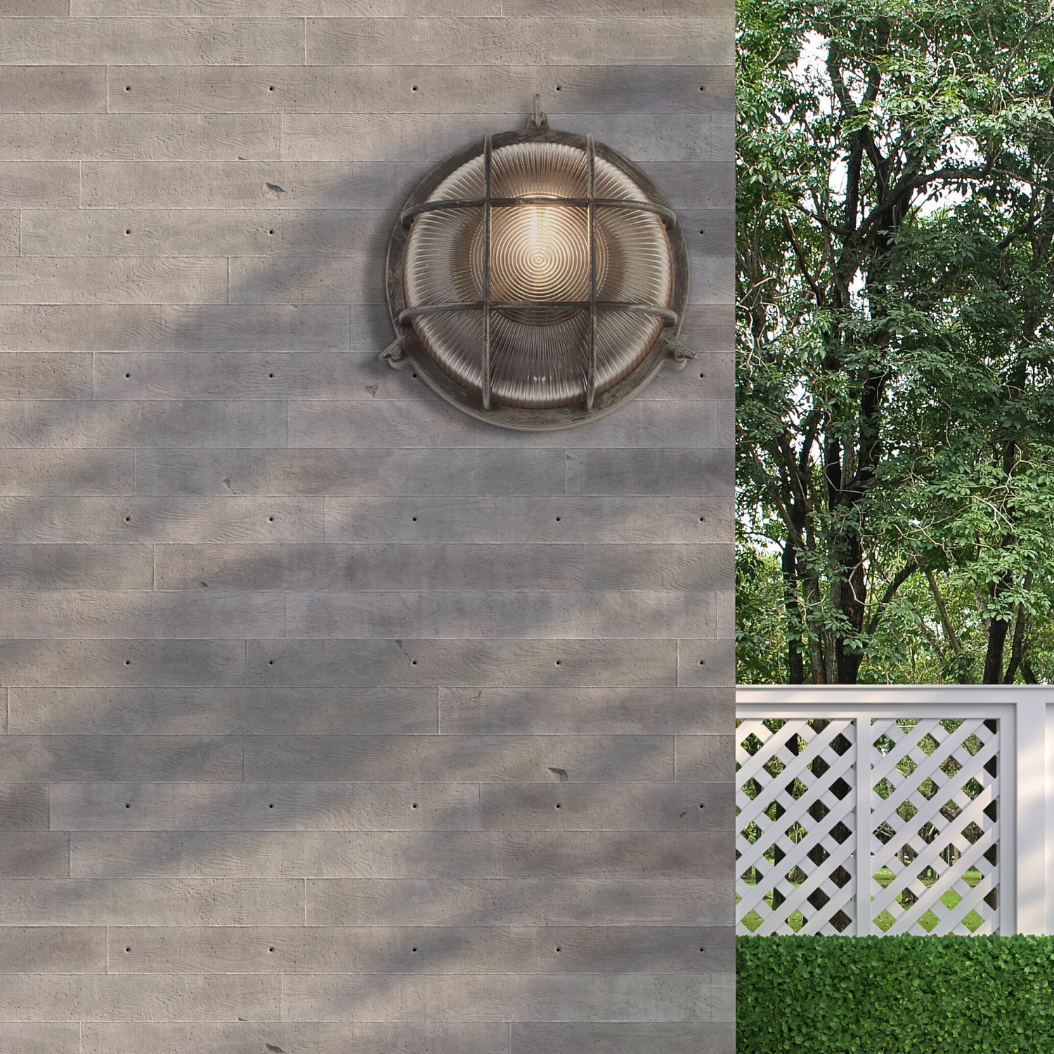 Wandleuchte außen in Silber Antik Maritim Ø 26,5 cm IP44