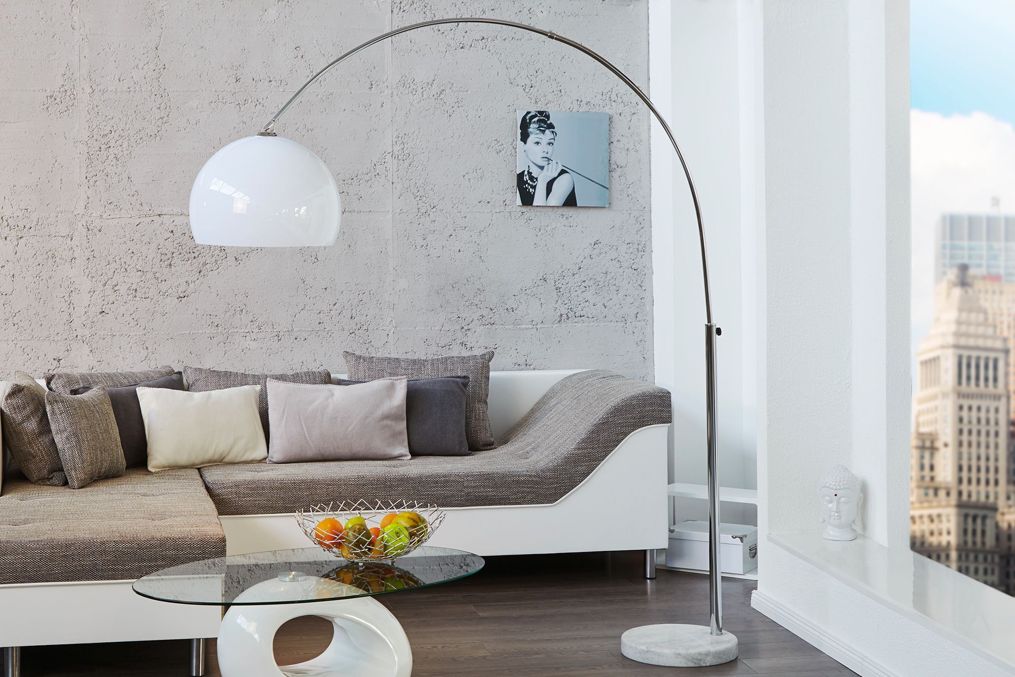 Gebogene Standlampe Retro 175cm Lampe, Stehlampe, Klebeband