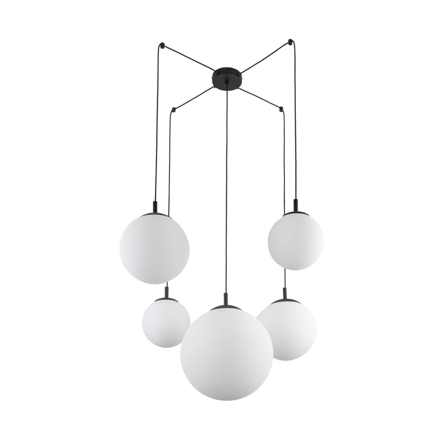 Pendelleuchte verstellbar B: max. 4 m Glas Metall 5x E27