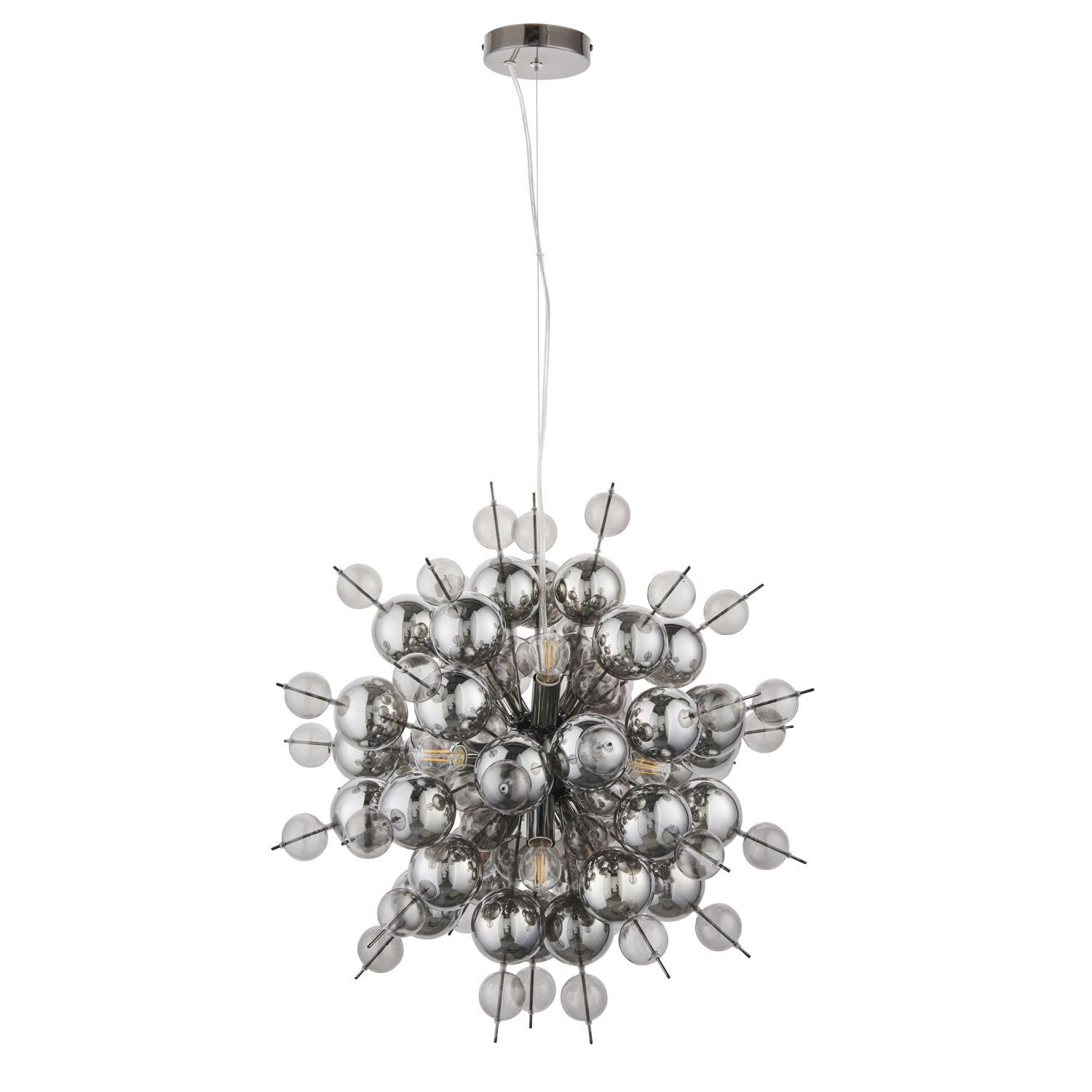 Hängelampe Rauchglas Metall B: 63 cm 9x E14 Modern OAMARU