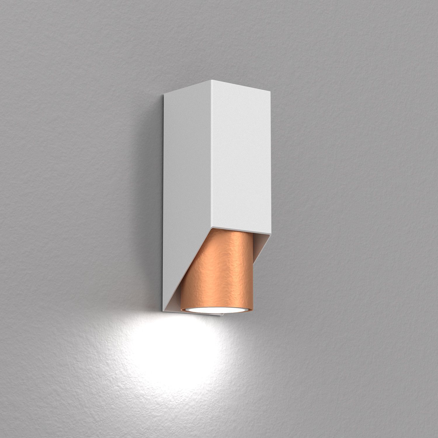 Wandlampe Metall Weiß Kupfer B:6 cm elegant akzentuiert