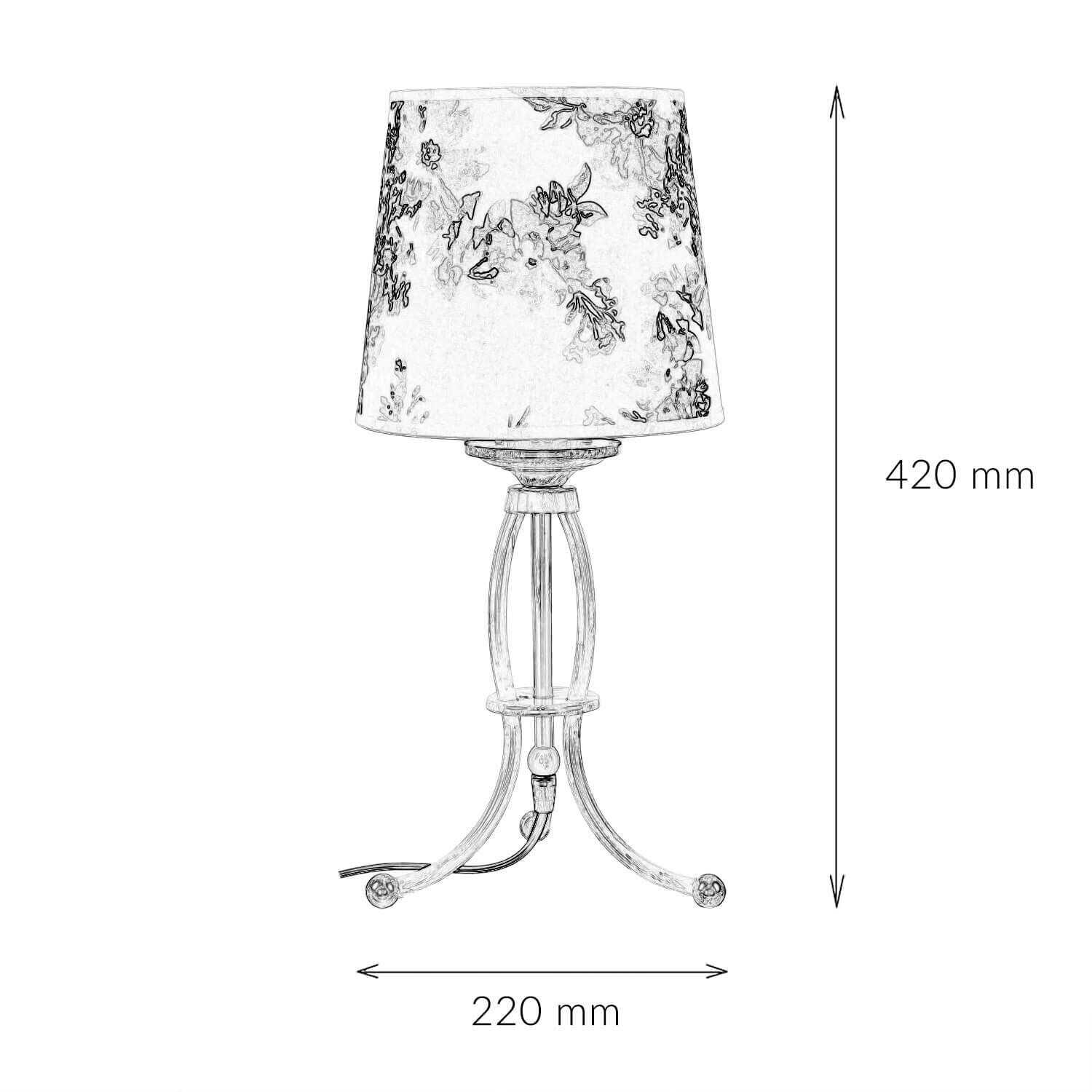 Tischleuchte CRINE Shabby Chic 42cm Blumen Lampe, Tischlampe, Lampenschirm