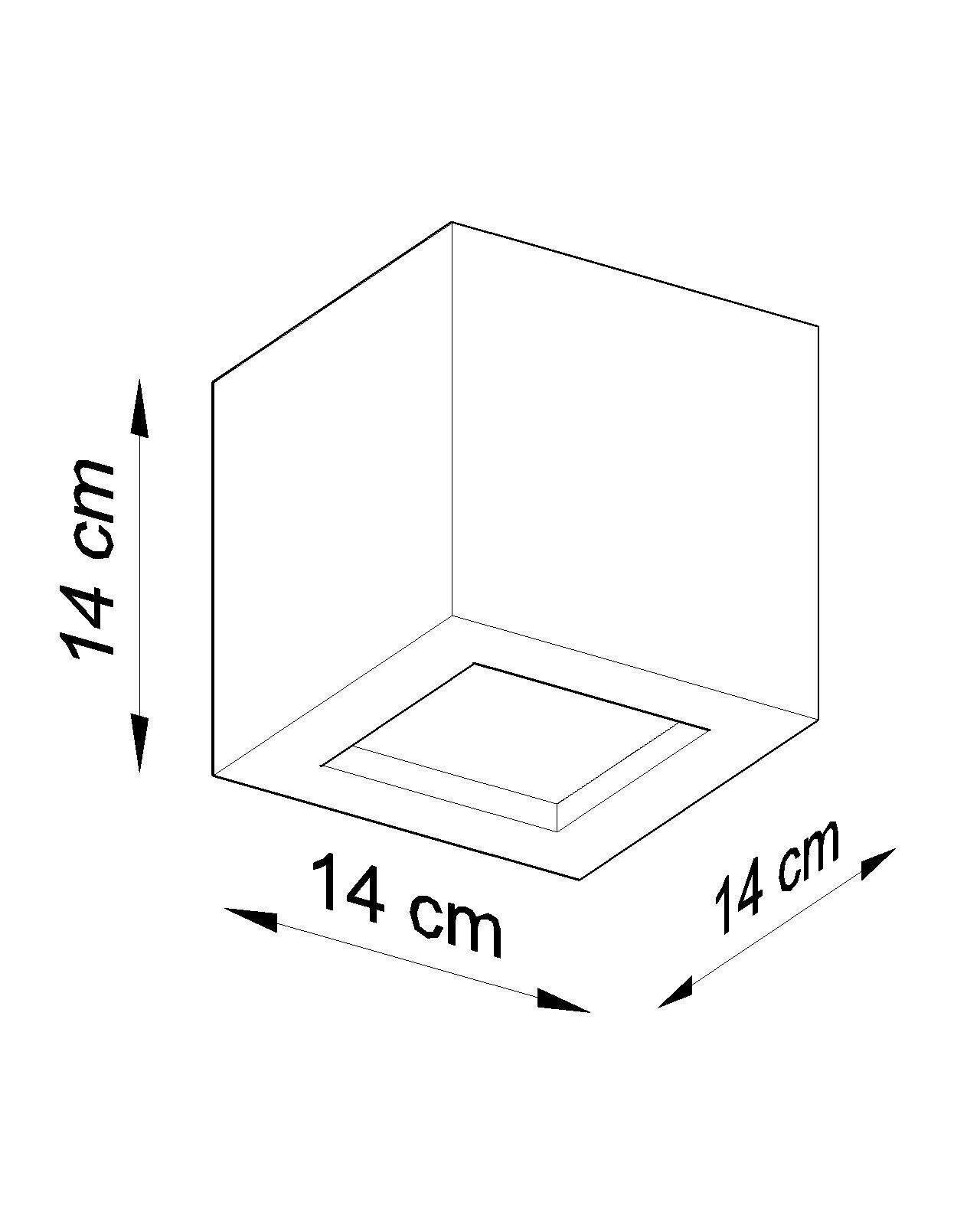 Wandleuchte Keramik Grau Würfel H: 14 cm Up Down E27