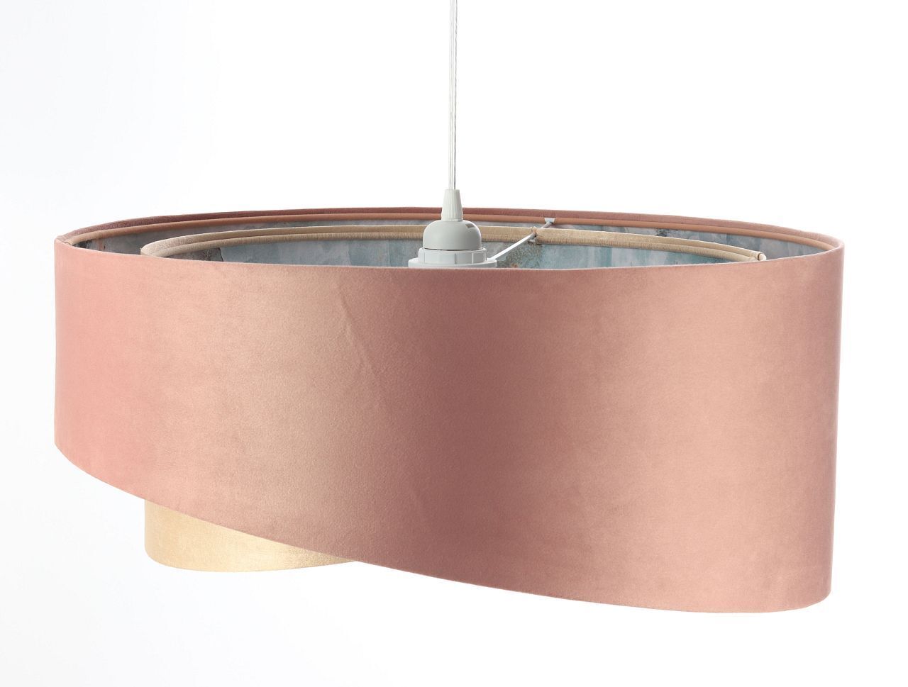 Pendelleuchte Rosa Beige Hellblau Ø 50 cm Stoffschirm E27