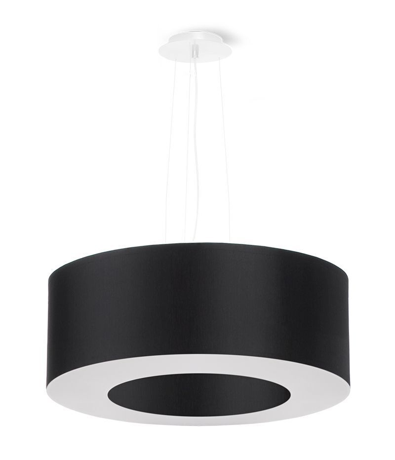 Hängelampe rund Ø 50 cm Schwarz Stoff Modern SANNY