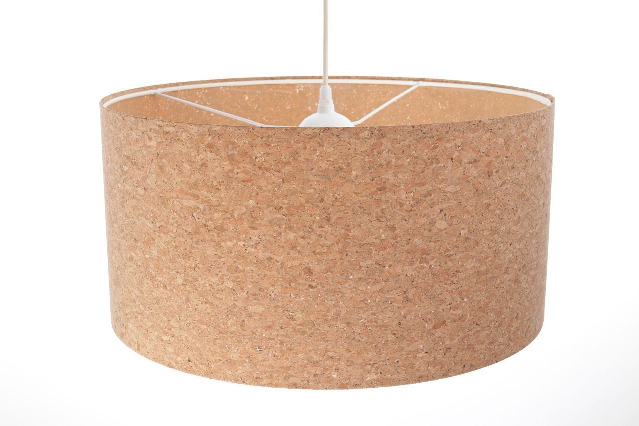 Hängeleuchte E27 Ø 40 cm Natur Weiß Kork Esszimmer
