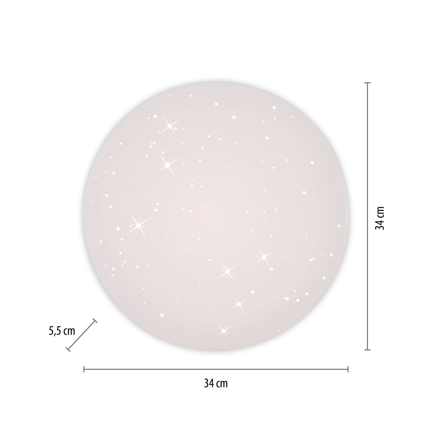 LED Deckenlampe Sternenhimmel Ø34 cm 3000 K warmweiß Sphäre, Teller, Natur, Nacht, Draußen