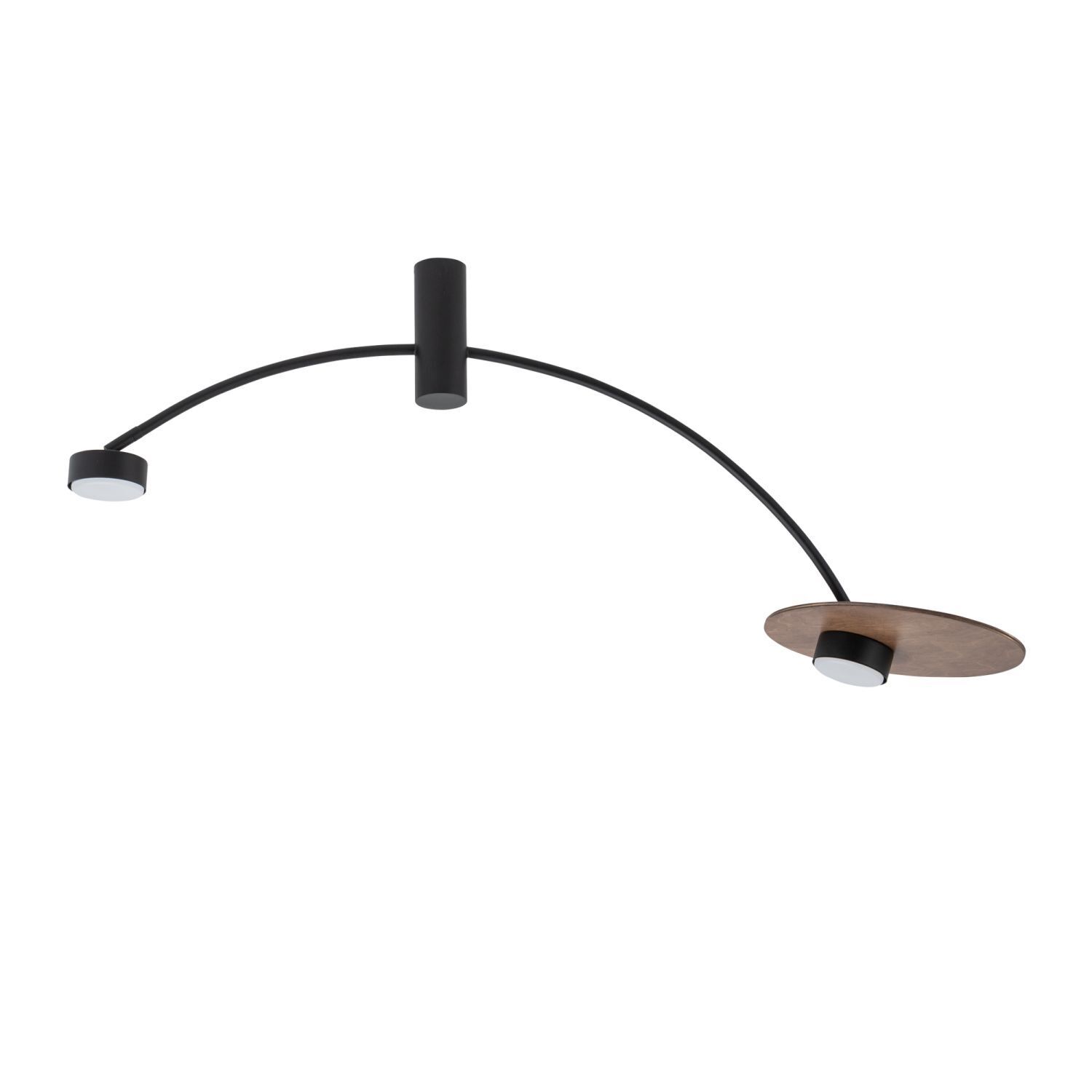 Deckenlampe 2-flammig GX53 Schwarz Holz B: 110 cm