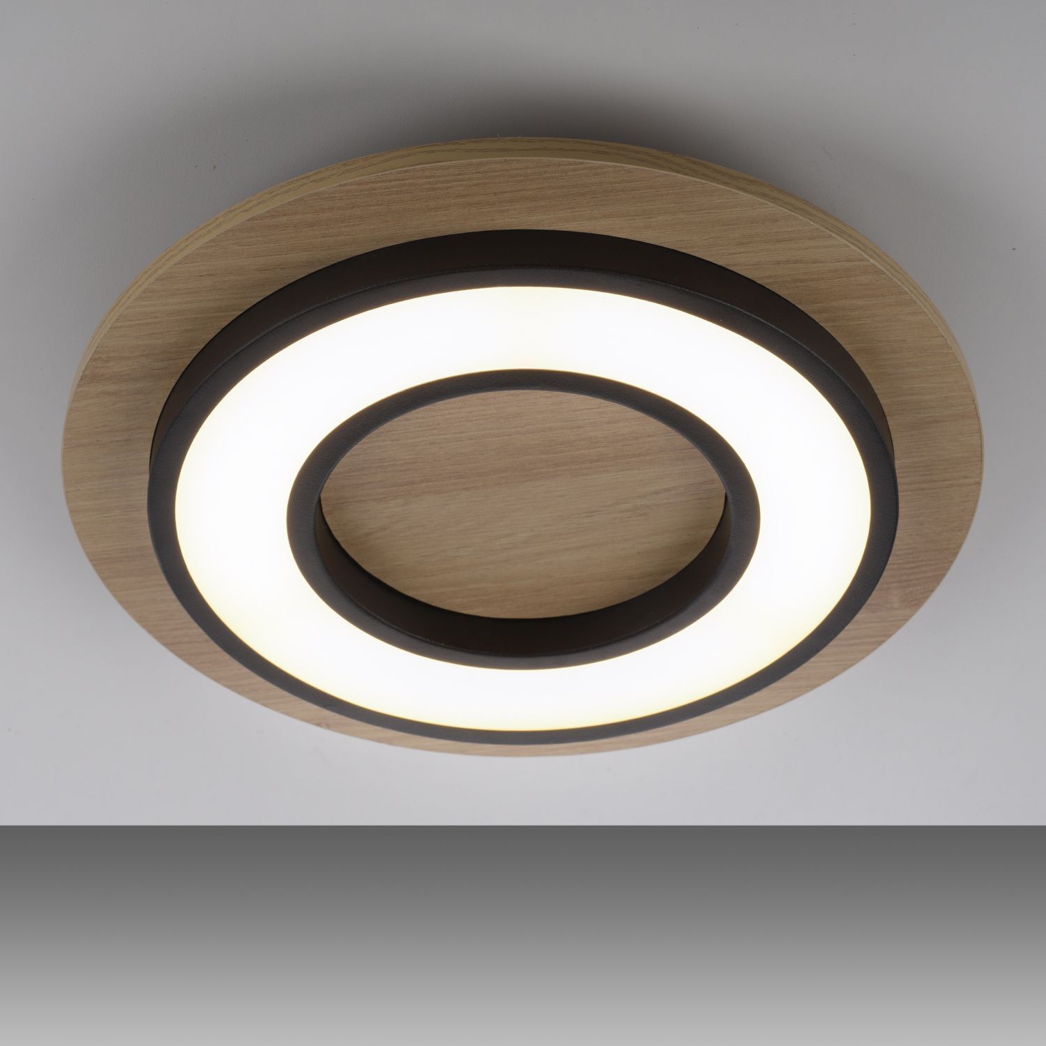 LED Deckenlampe Holz Metall 3000 K wohnlich blendarm Deckenleuchte