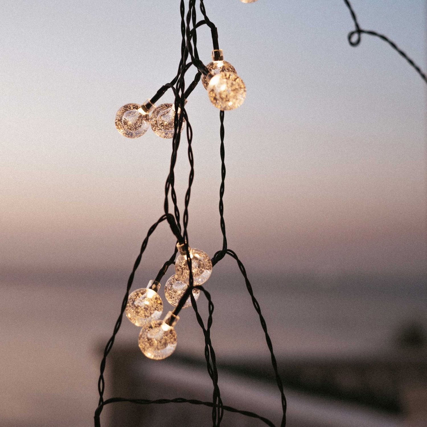 LED Lichterkette außen Solar IP44 266,6 cm lang 1800 K Leuchter, Lampe