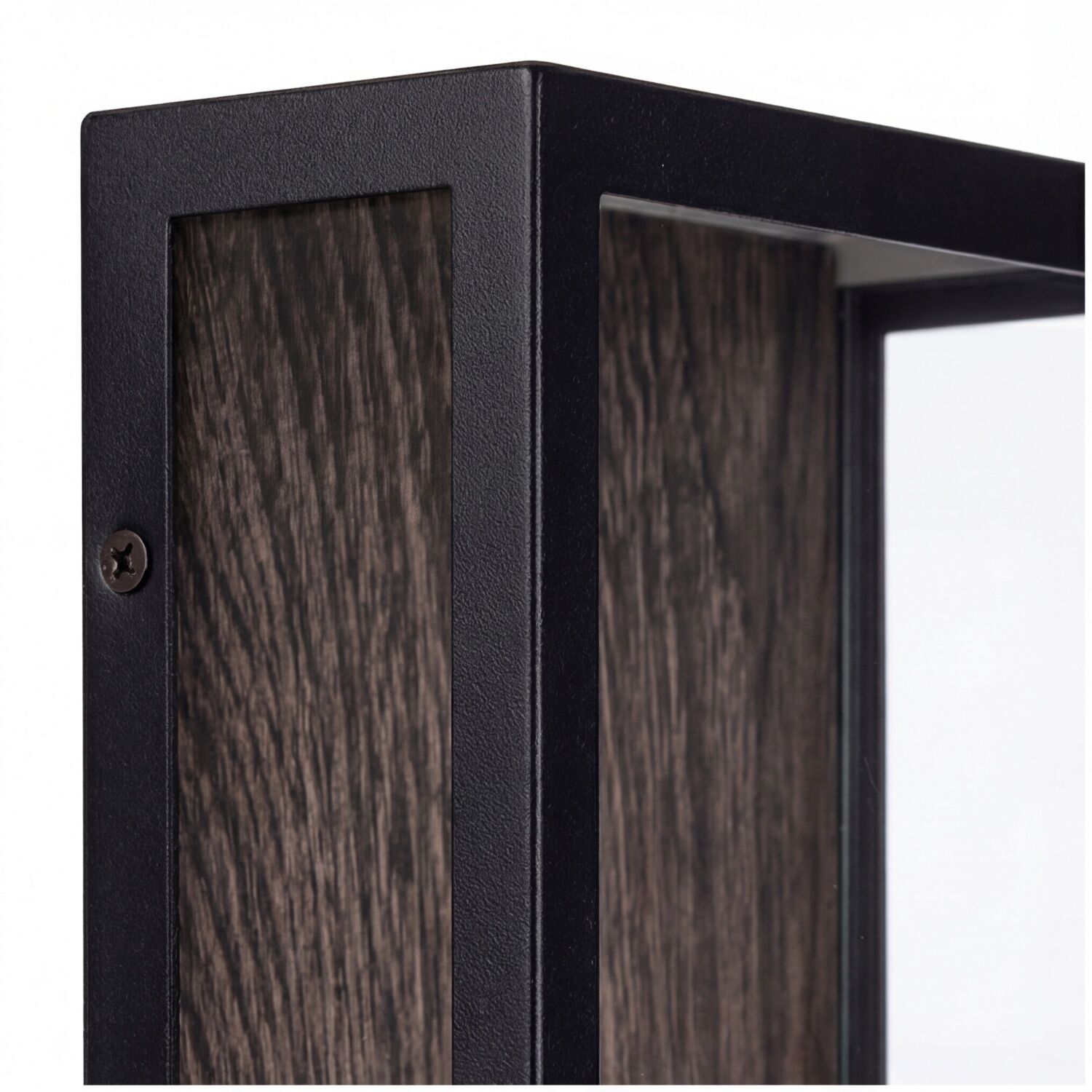 Holzwerkstück, Schrankrahmen, Schwarz, Holzmaserung, Metallrahmen