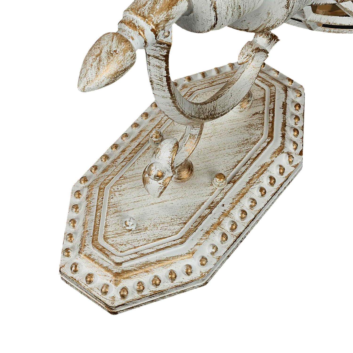 XL Außenleuchte Weiß Gold IP44 Vintage Kugel Schirm Kunst, Kunsthandwerk, Zubehör