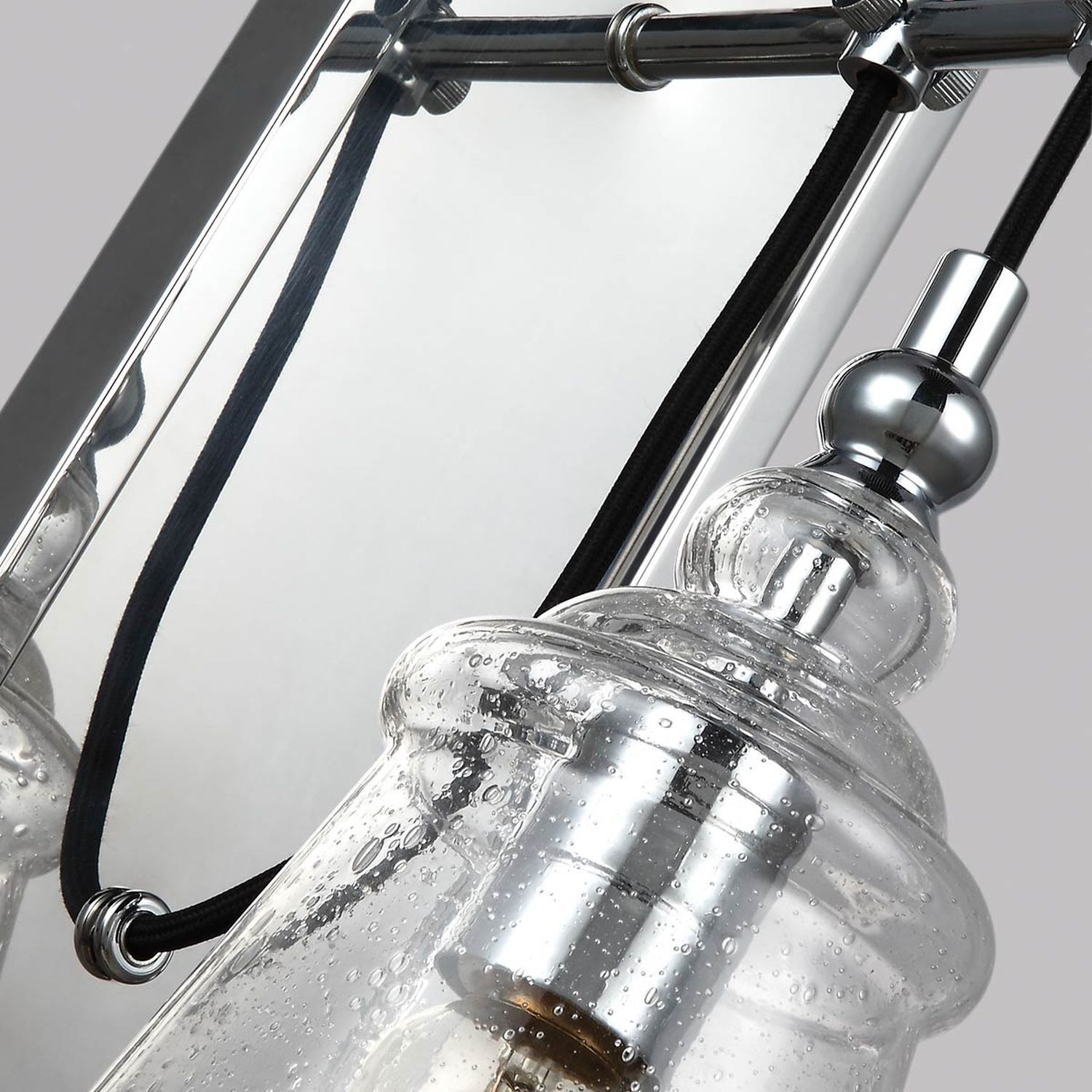 Wandlampe Metall Glas E27 44,1 cm hoch Chrom GREDA