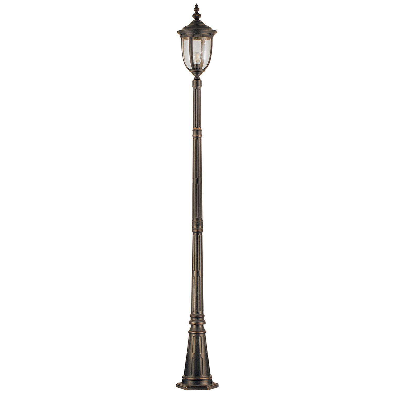 Mastleuchte Rustikal 232,5 cm hoch IP44 E27 Alu Glas