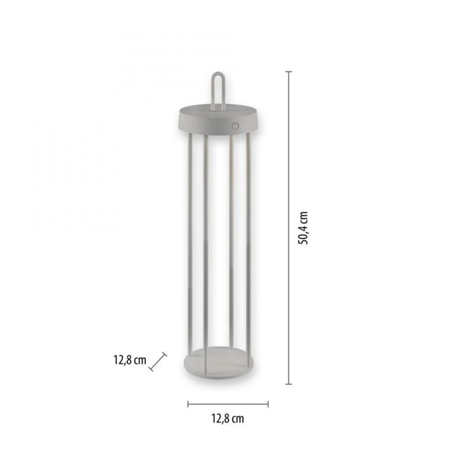 LED Akku Tischlampe Metall dimmbar IP44 2700 K Greige