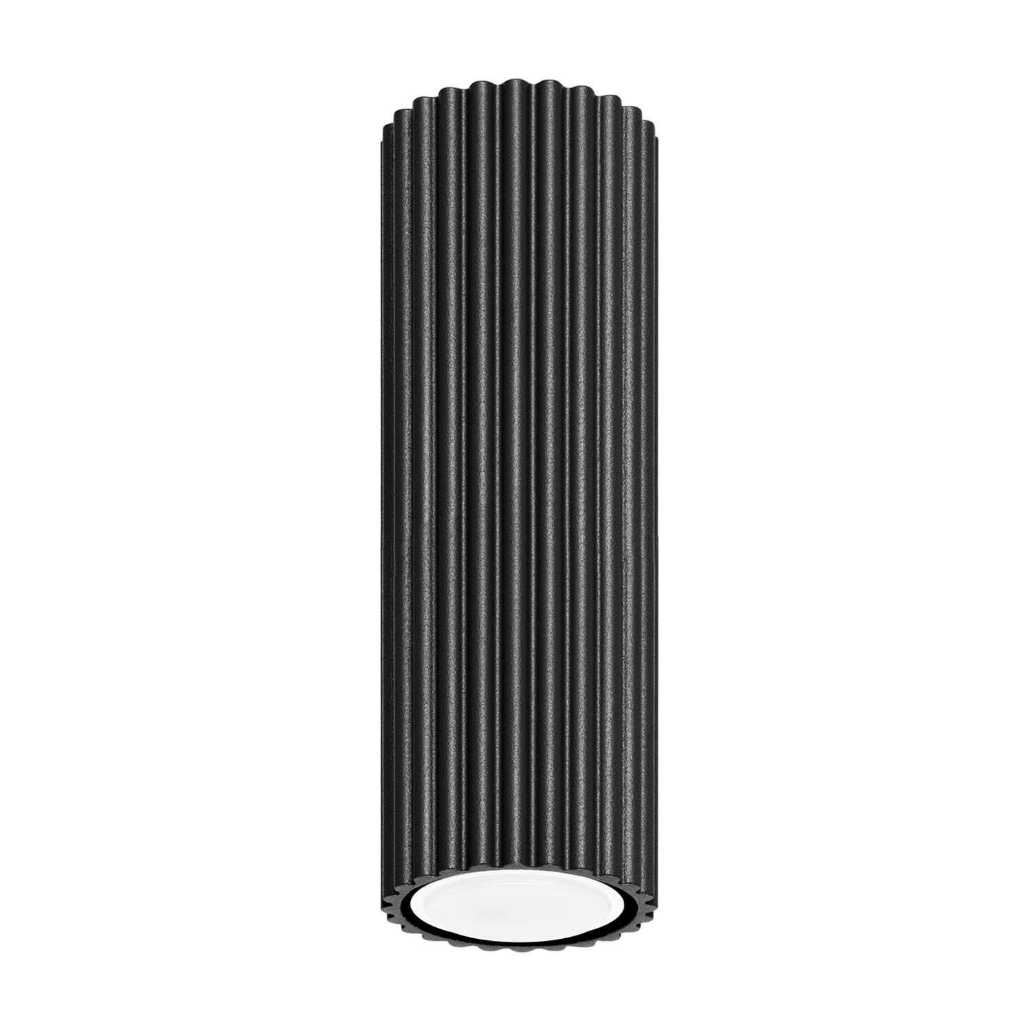 Deckenlampe Aufputz Ø 6,5 cm H: 20 cm Schwarz GU10 Aluminium Zylinder, Lampe