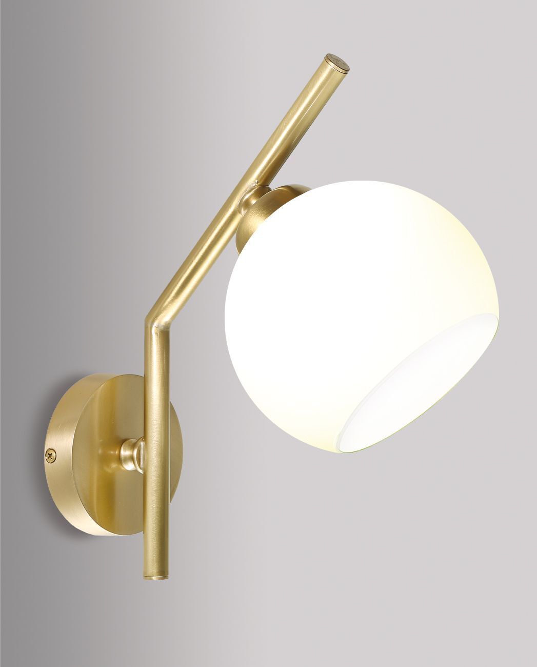 Design Wandlampe Messing Glas TRIVIA Schlafzimmer